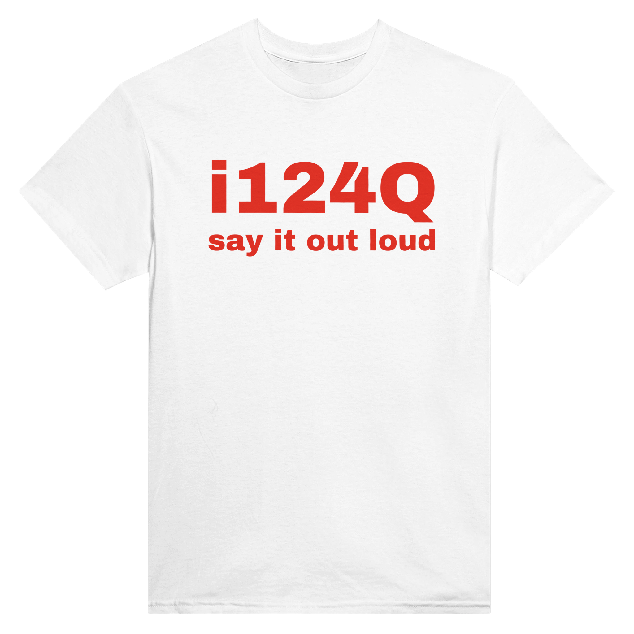 I124Q (say it out loud) – morsom t-skjorte fra Køddeklær