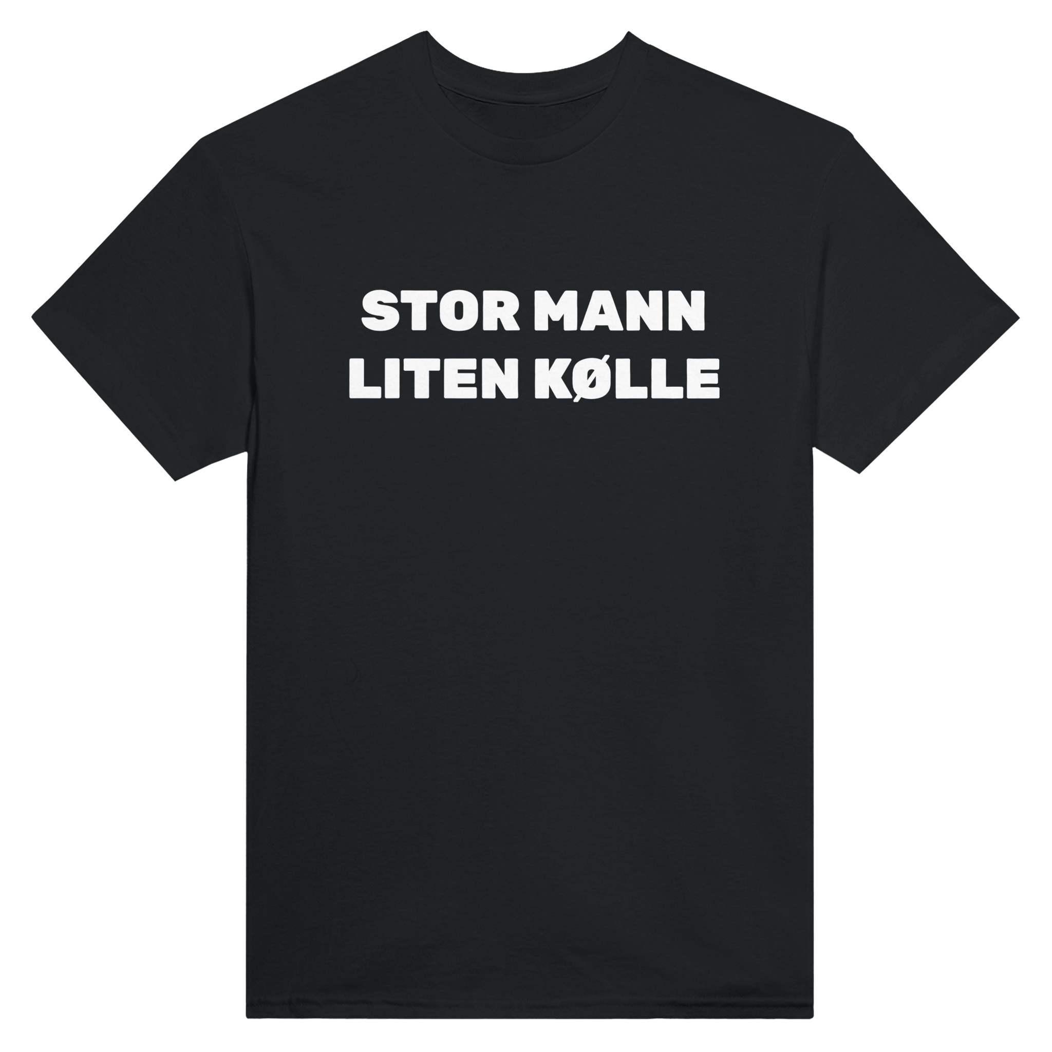 Stor mann liten kølle – morsom t-skjorte fra Køddeklær