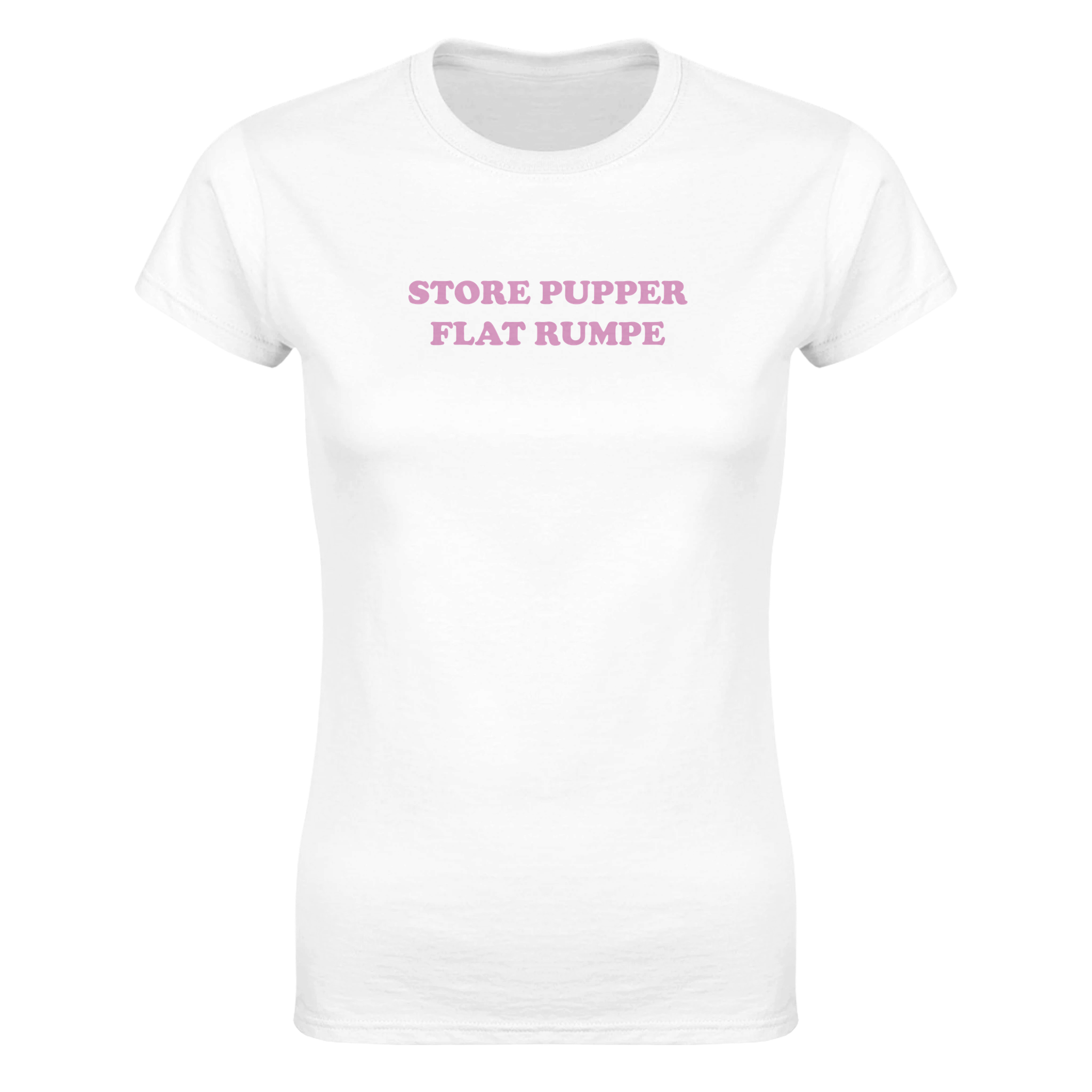 Store pupper flat rumpe – morsom dame-t-skjorte fra Køddeklær