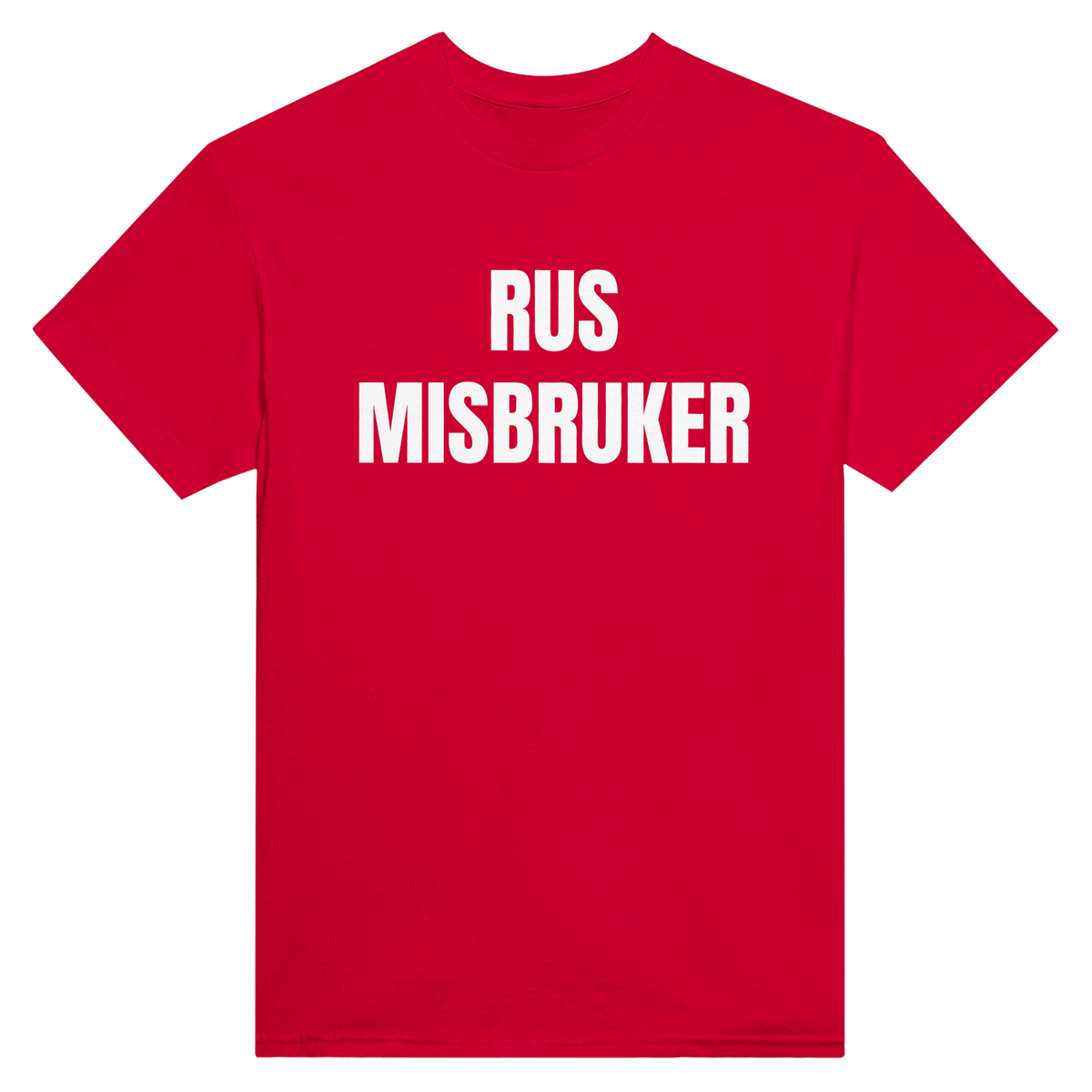 Rus misbruker – morsom t-skjorte med norsk humor fra Køddeklær