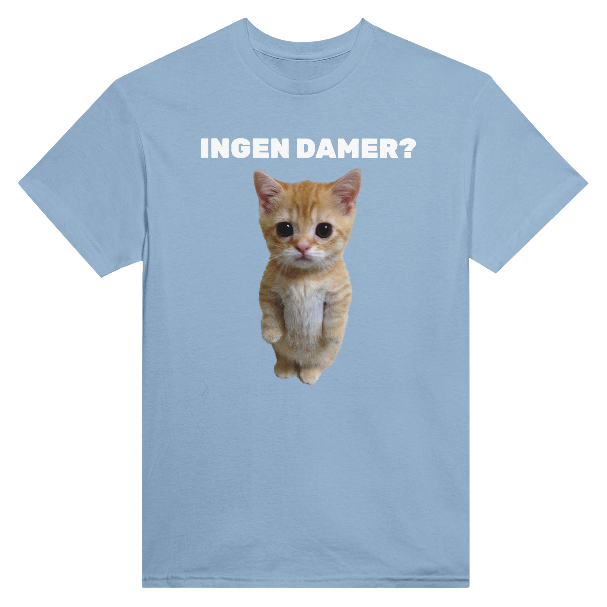 Ingen damer katt – morsom t-skjorte fra Køddeklær