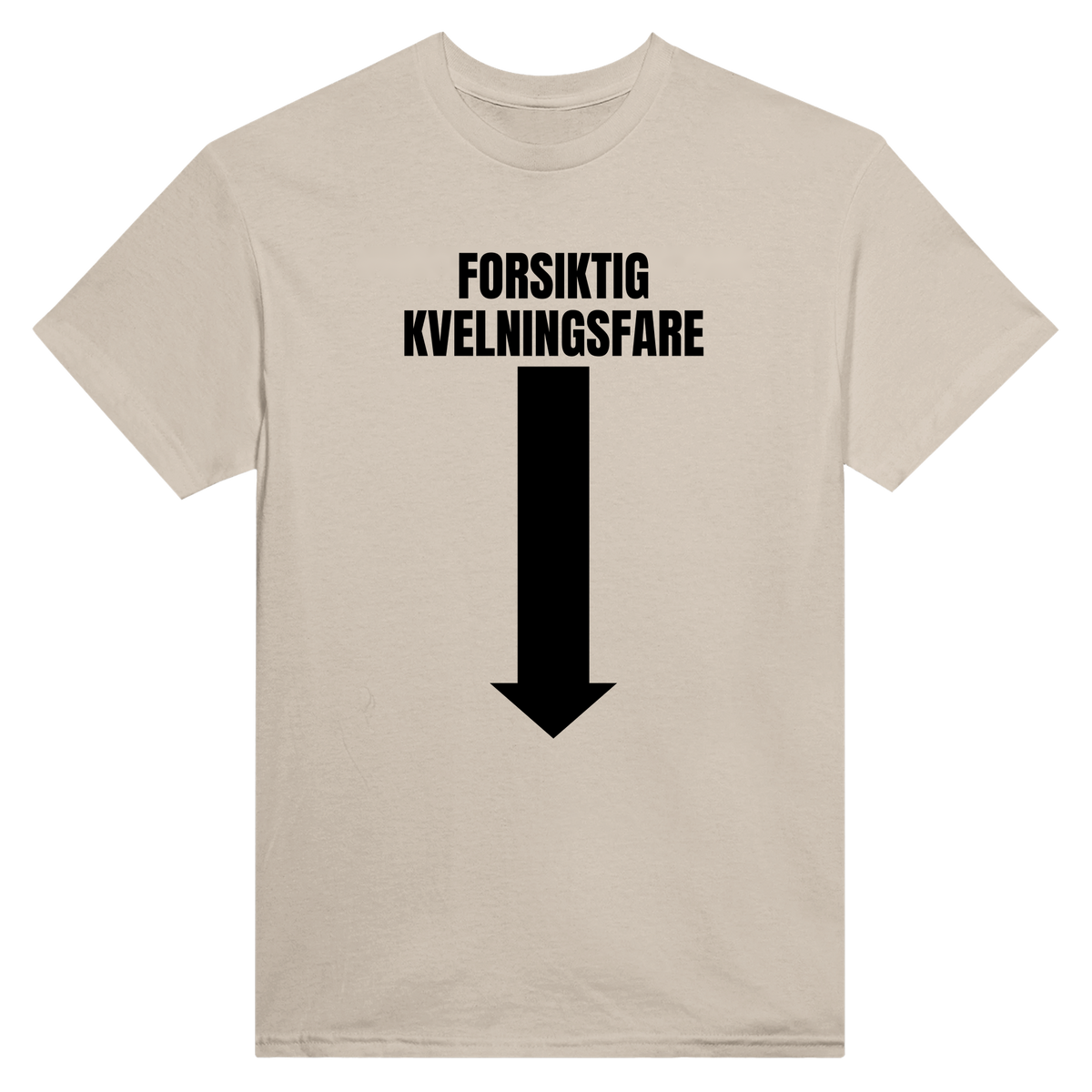 Forsiktig kvelningsfare - t-skjorte – Sand
