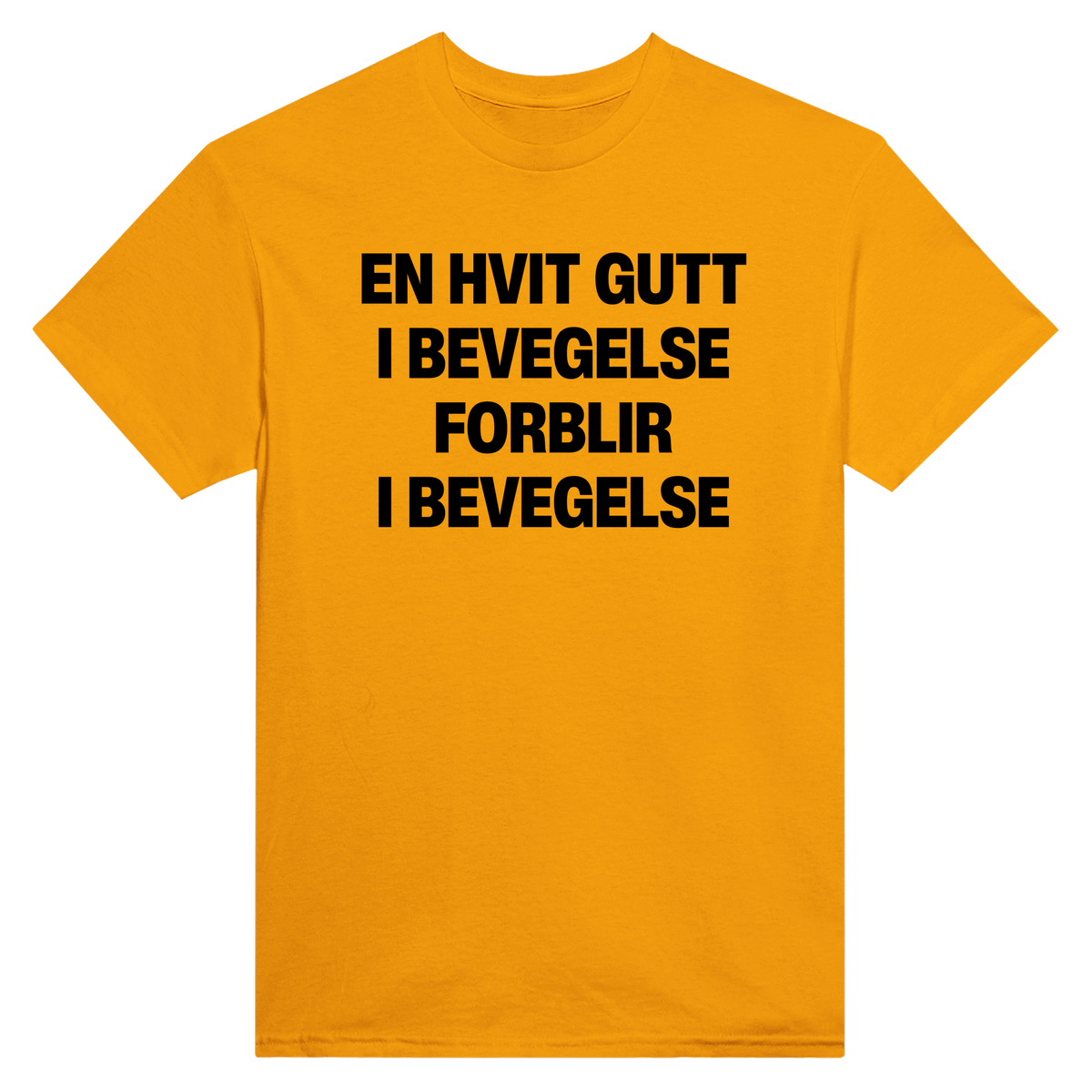 En hvit gutt i bevegelse forblir i bevegelse - t-skjorte – Gold