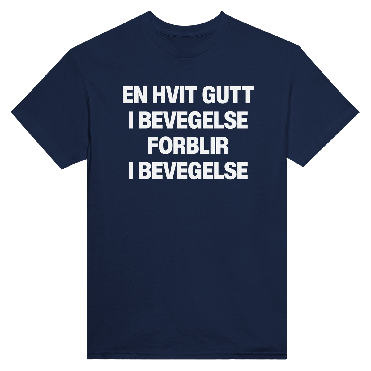 En hvit gutt i bevegelse forblir i bevegelse - t-skjorte – Navy