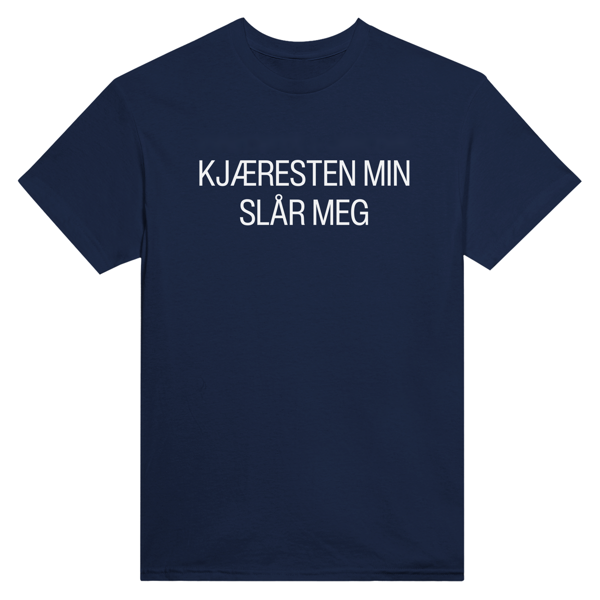 Kjæresten min slår meg - t-skjorte – Navy