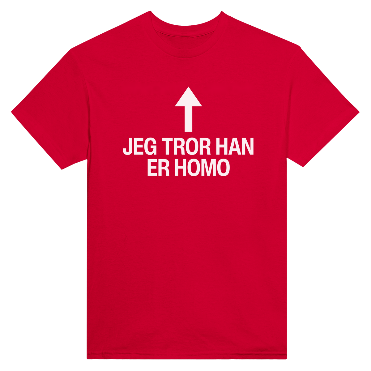 Jeg tror han er homo - t-skjorte – Red