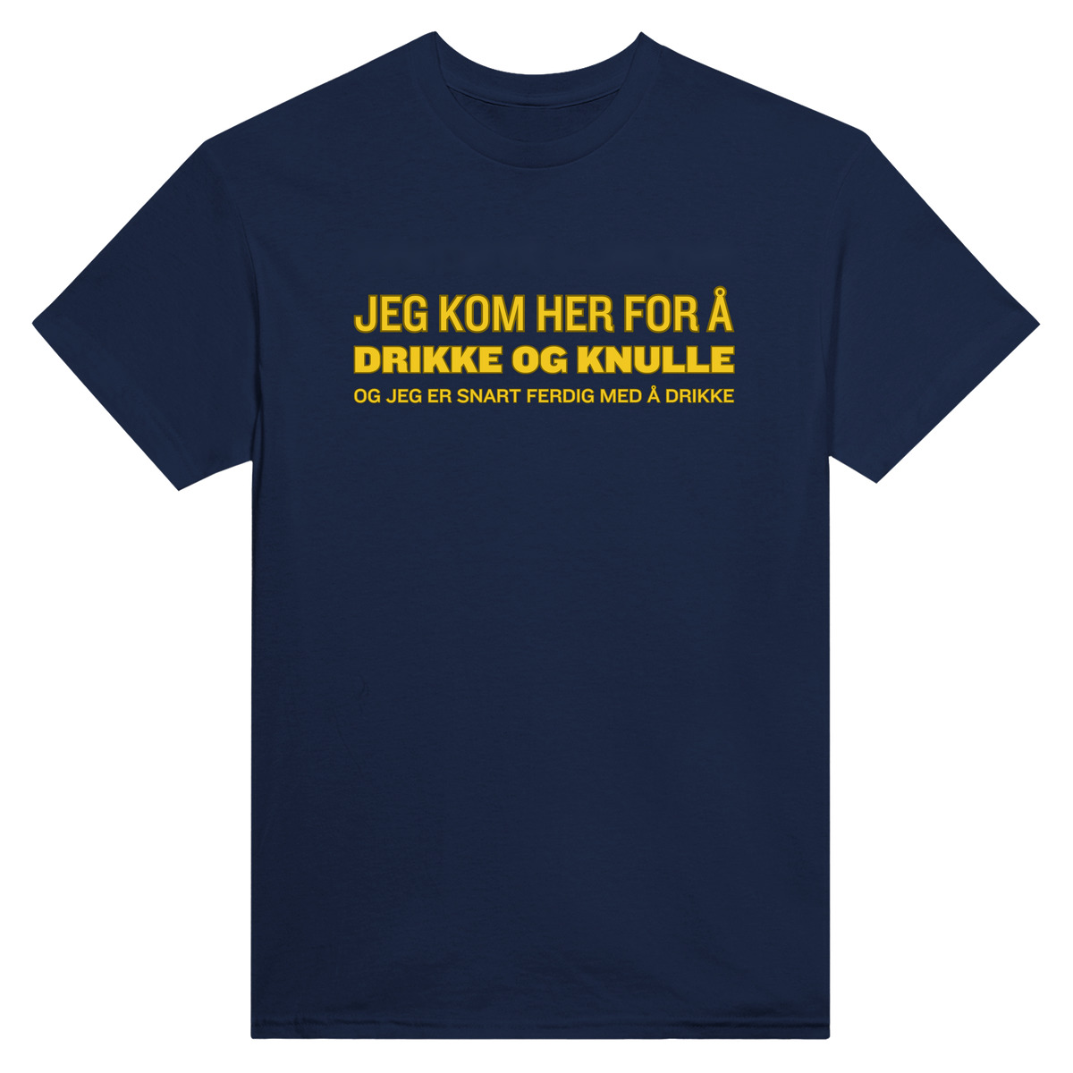 Jeg kom her for å drikke og knulle og jeg er snart ferdig med å drikke - t-skjorte – Navy