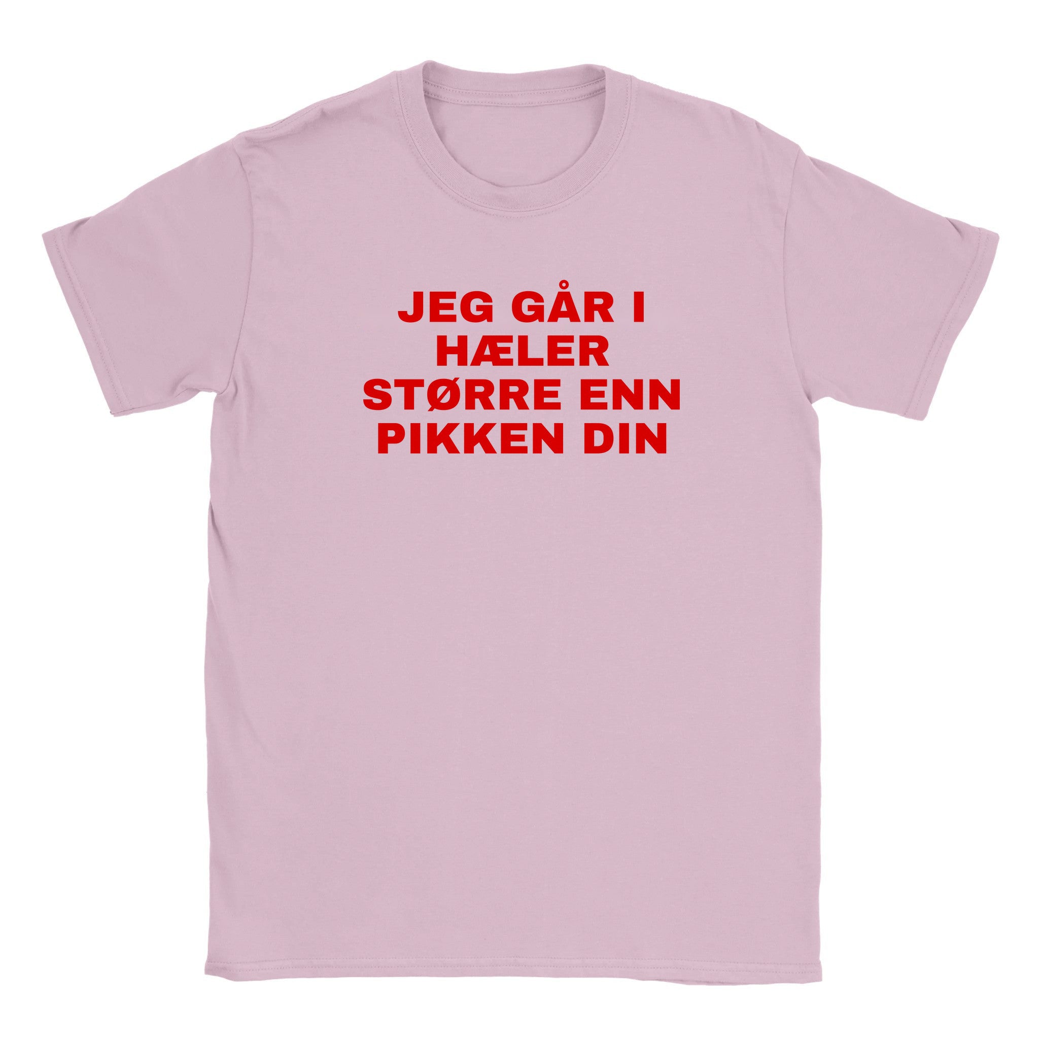 Jeg går i hæler større enn pikken din - Baby tee – Light Pink
