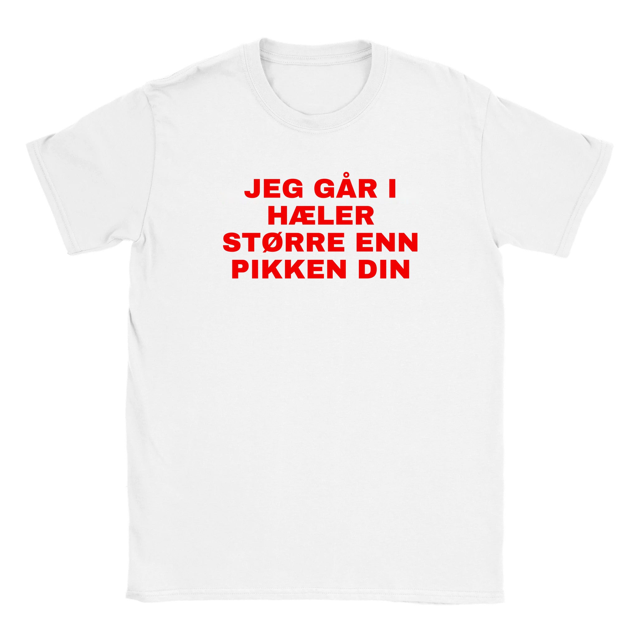 Jeg går i hæler større enn pikken din - Baby tee – White