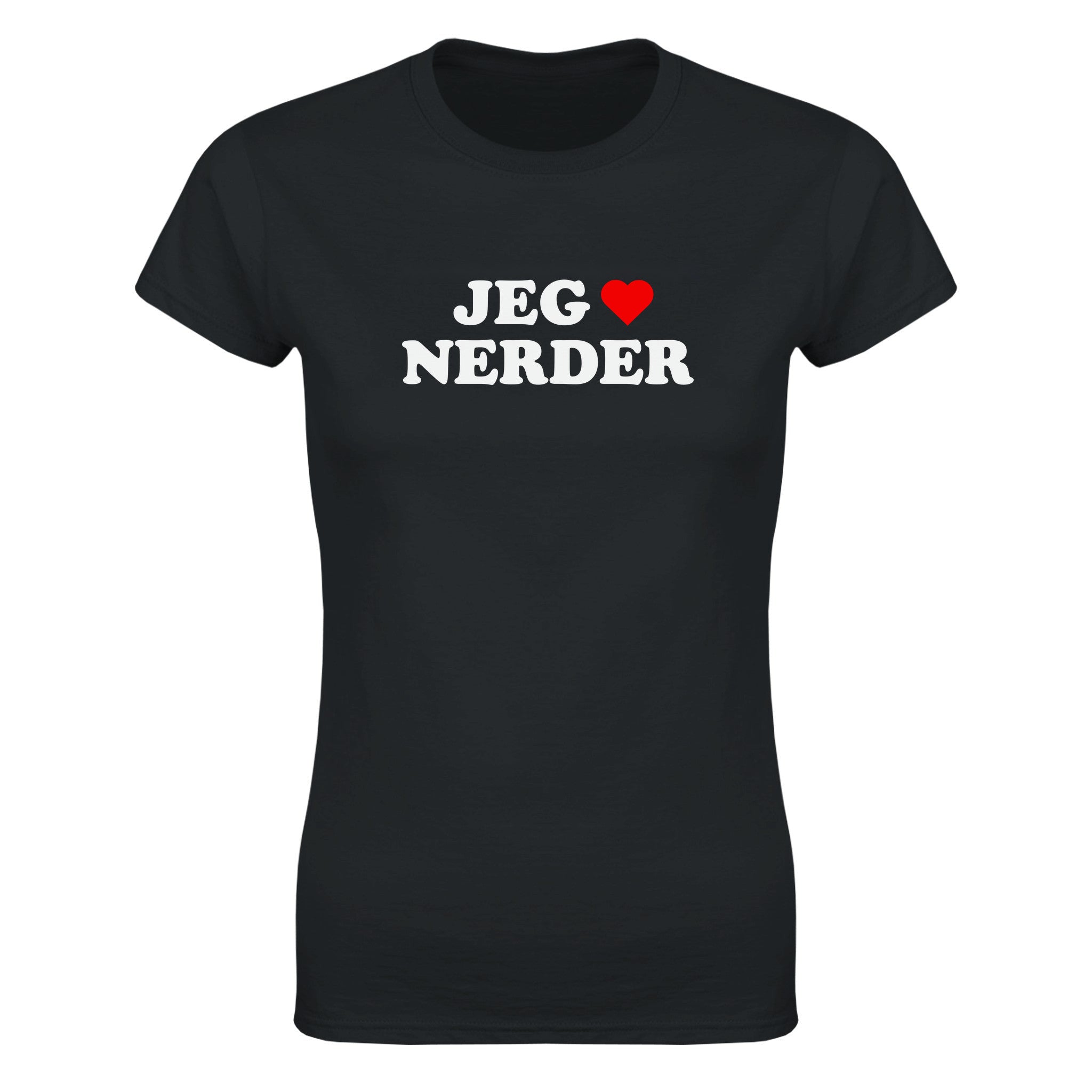 Jeg elsker nerder (design 3) - Dame t-skjorte – Black