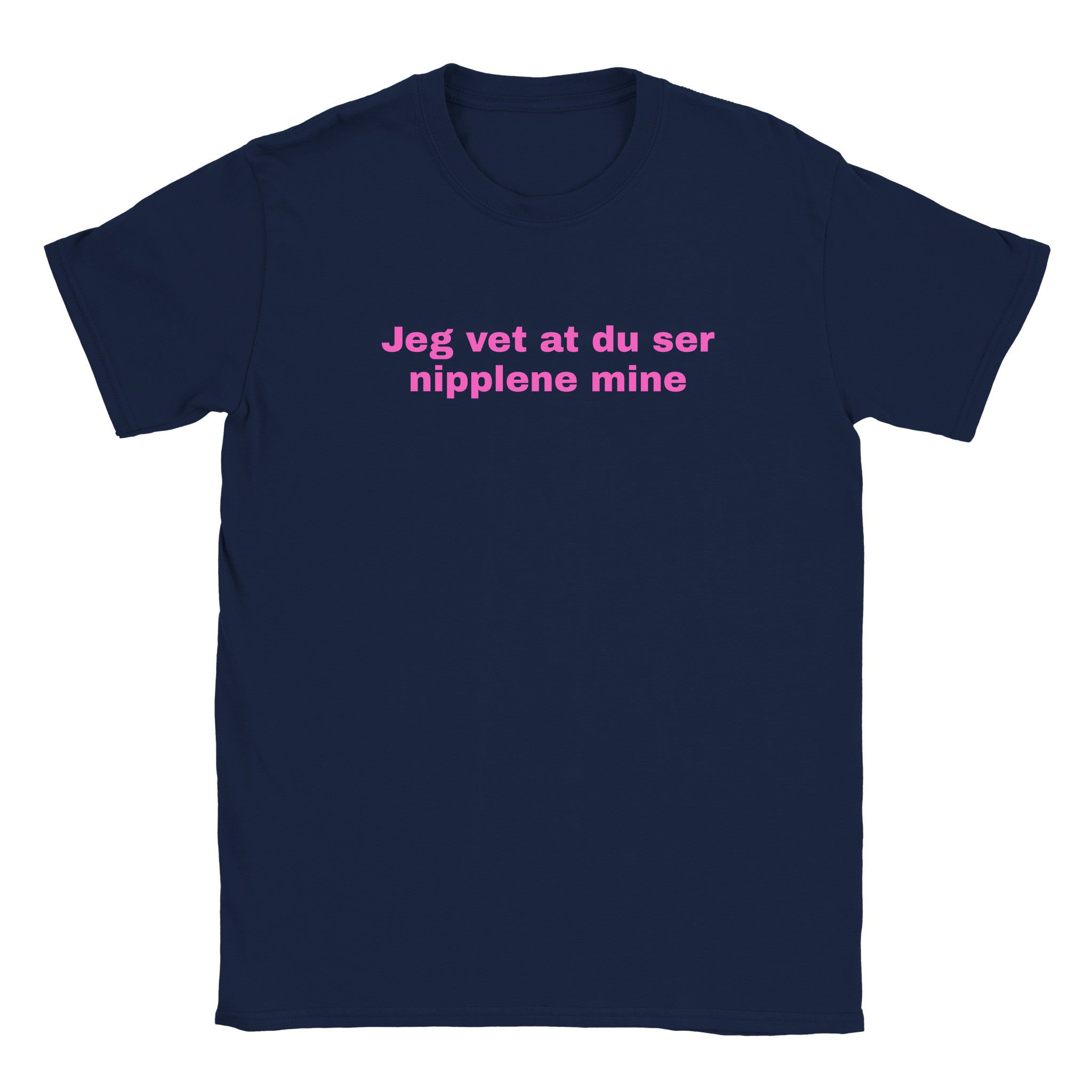 Jeg vet at du ser nipplene mine - Baby tee – Navy