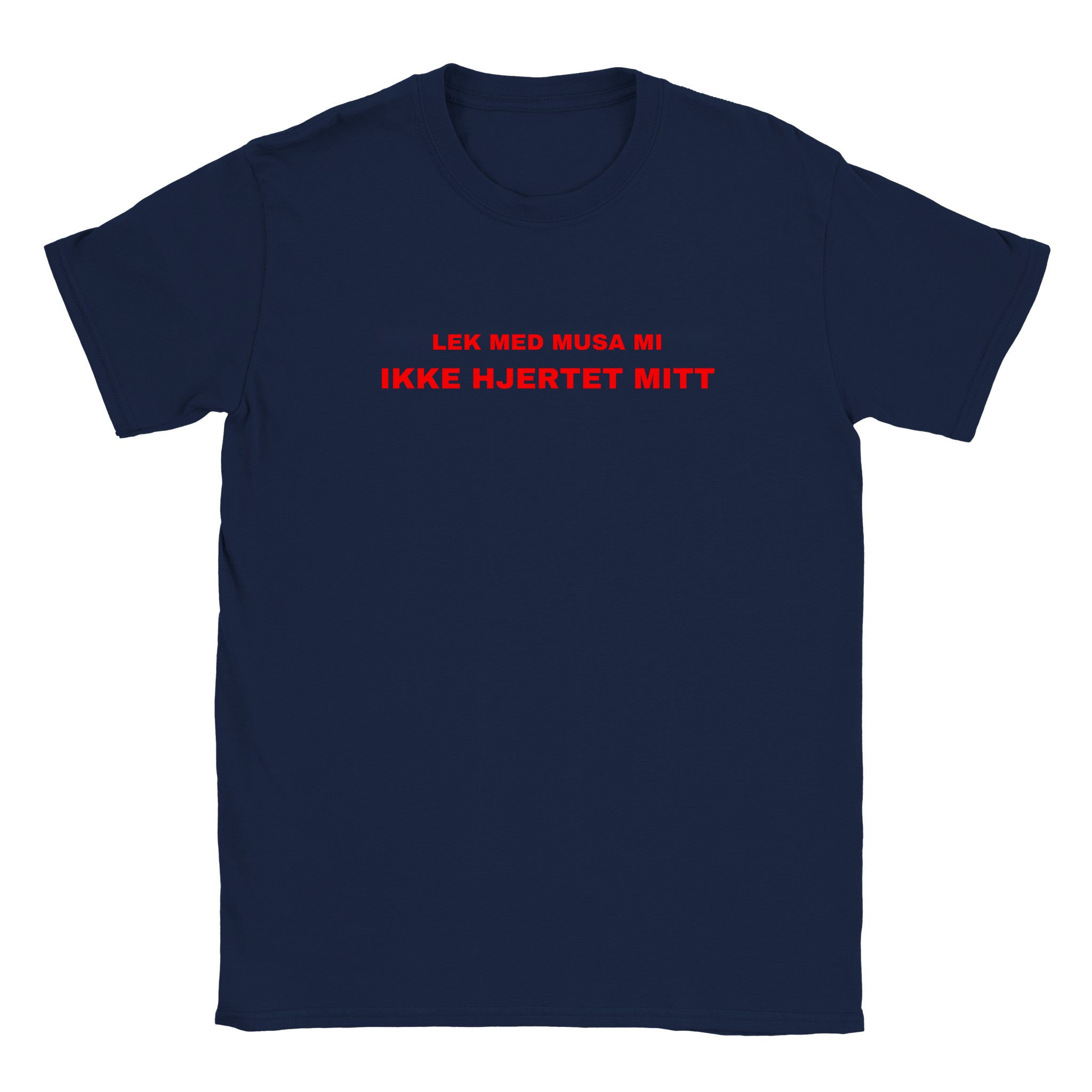 Lek med musa mi ikke hjertet mitt - Baby tee – Navy