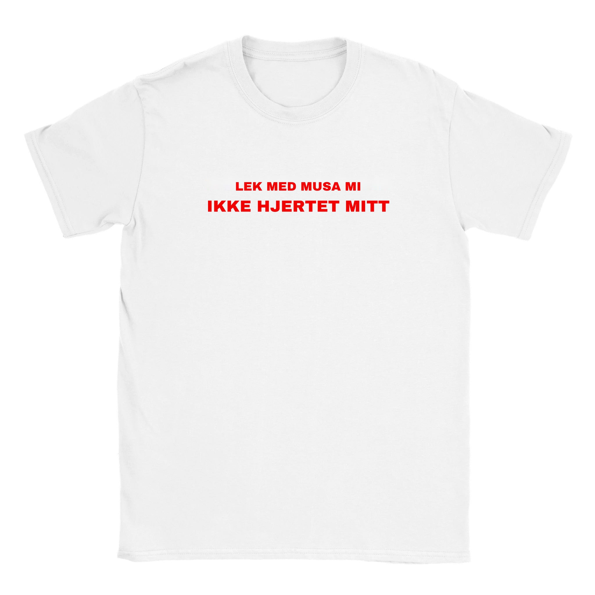 Lek med musa mi ikke hjertet mitt - Baby tee – White