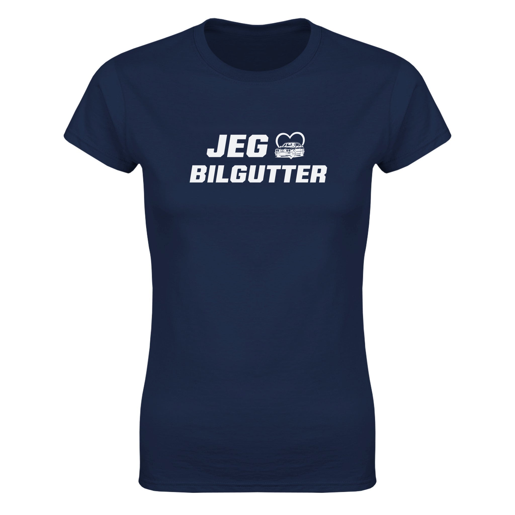 Jeg elsker bilgutter - Dame t-skjorte – Navy