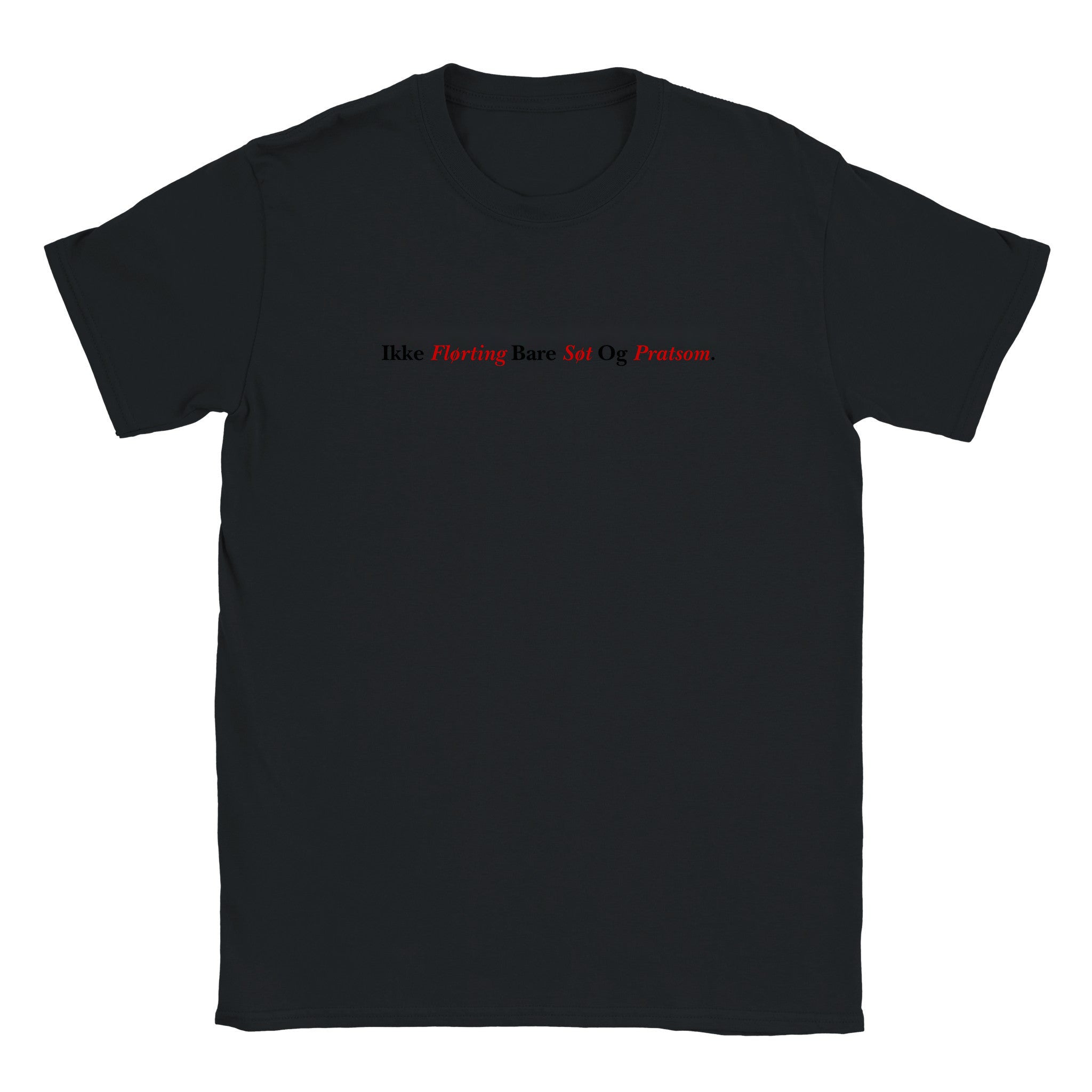 Ikke flørting bare søt og pratsom - Baby tee – Black