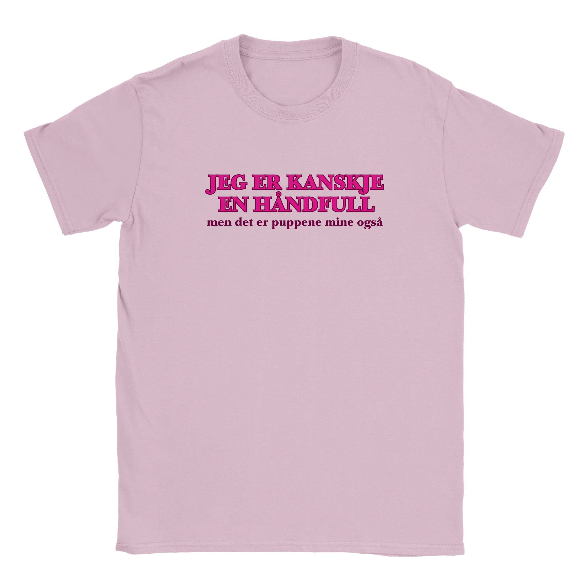 Jeg er kanskje en håndfull men det er puppene mine også (design 2) - Baby tee – Light Pink