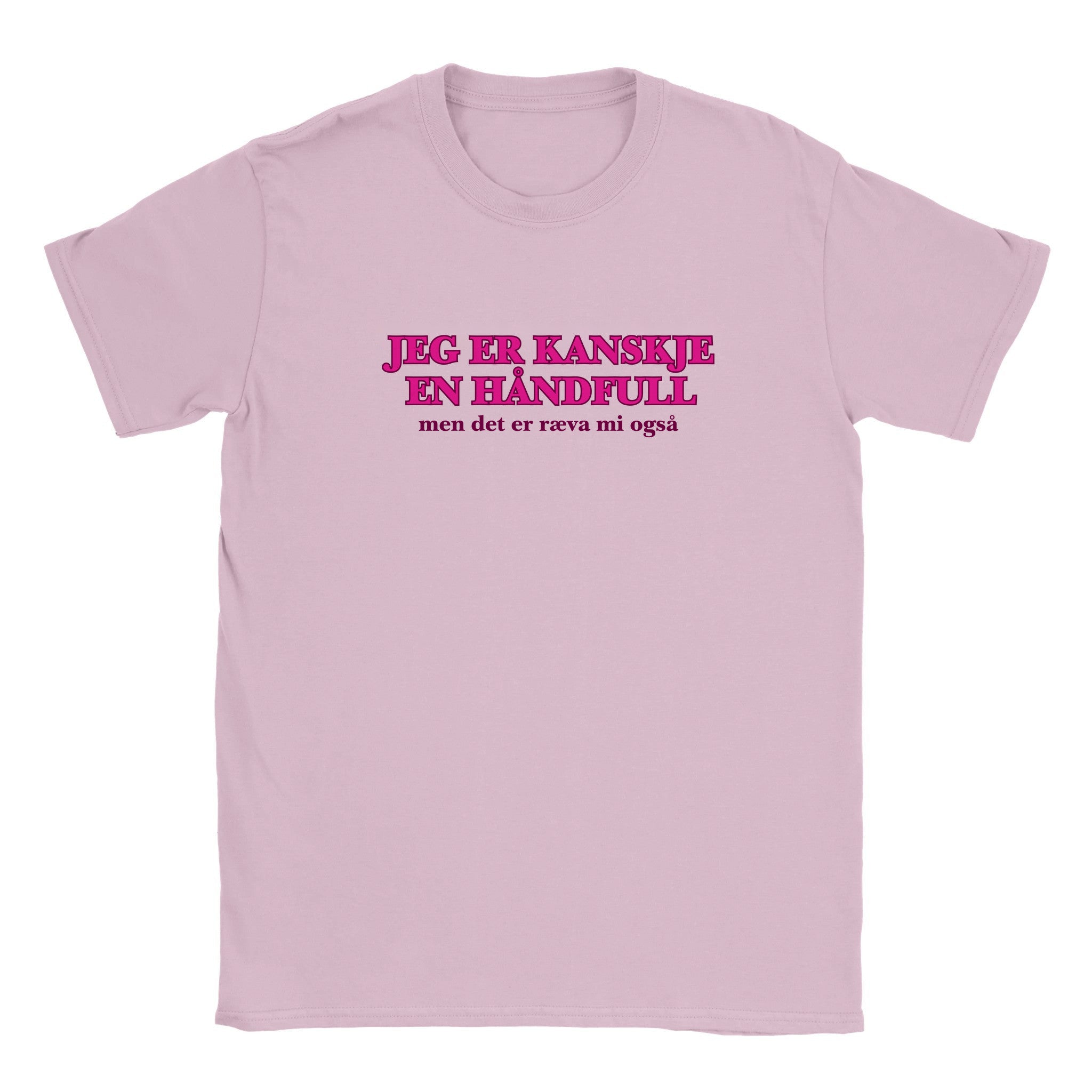 Jeg er kanskje en håndfull men det er ræva mi også (design 2) - Baby tee – Light Pink