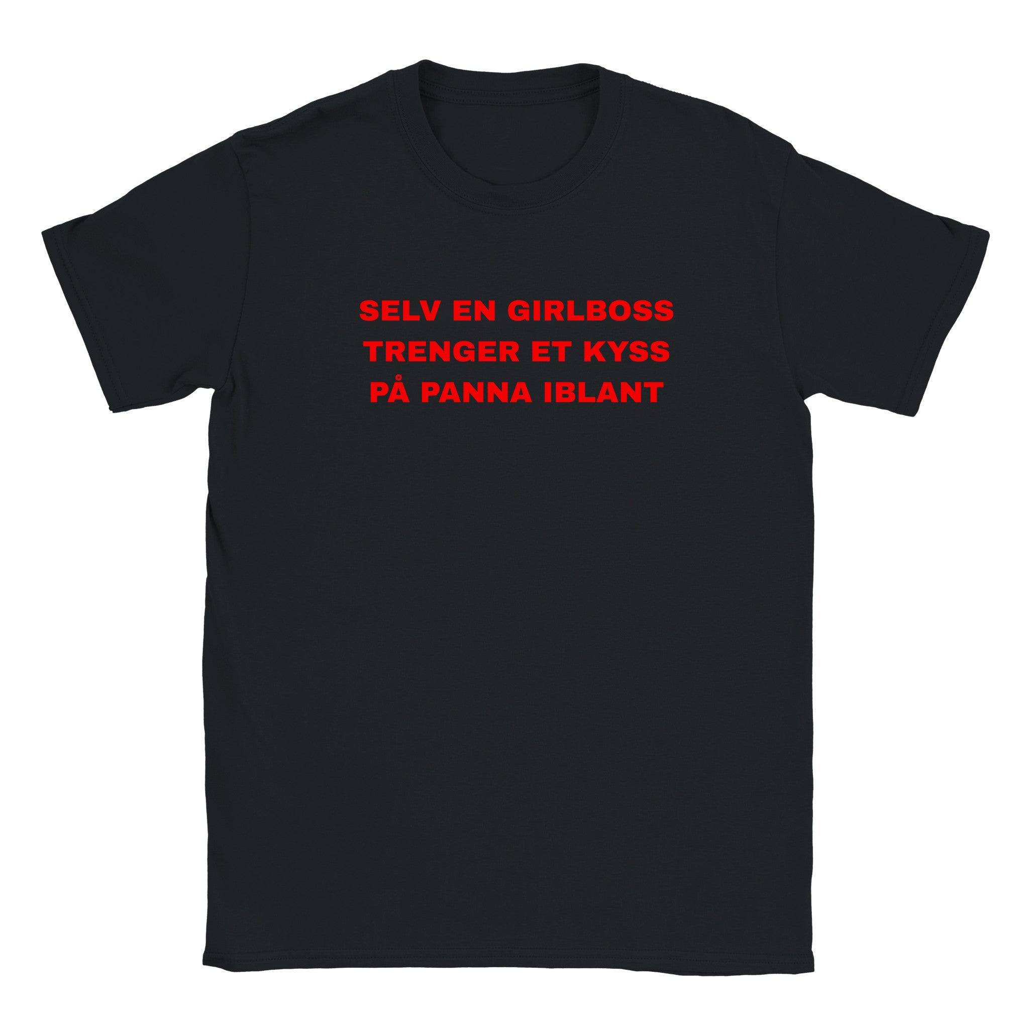Selv en girlboss trenger et kyss på panna iblant - Baby tee – Black