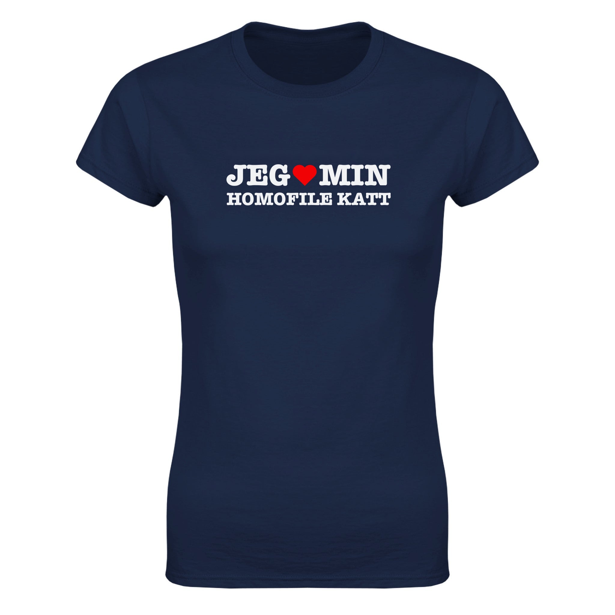 Jeg elsker min homofile katt - Dame t-skjorte – Navy