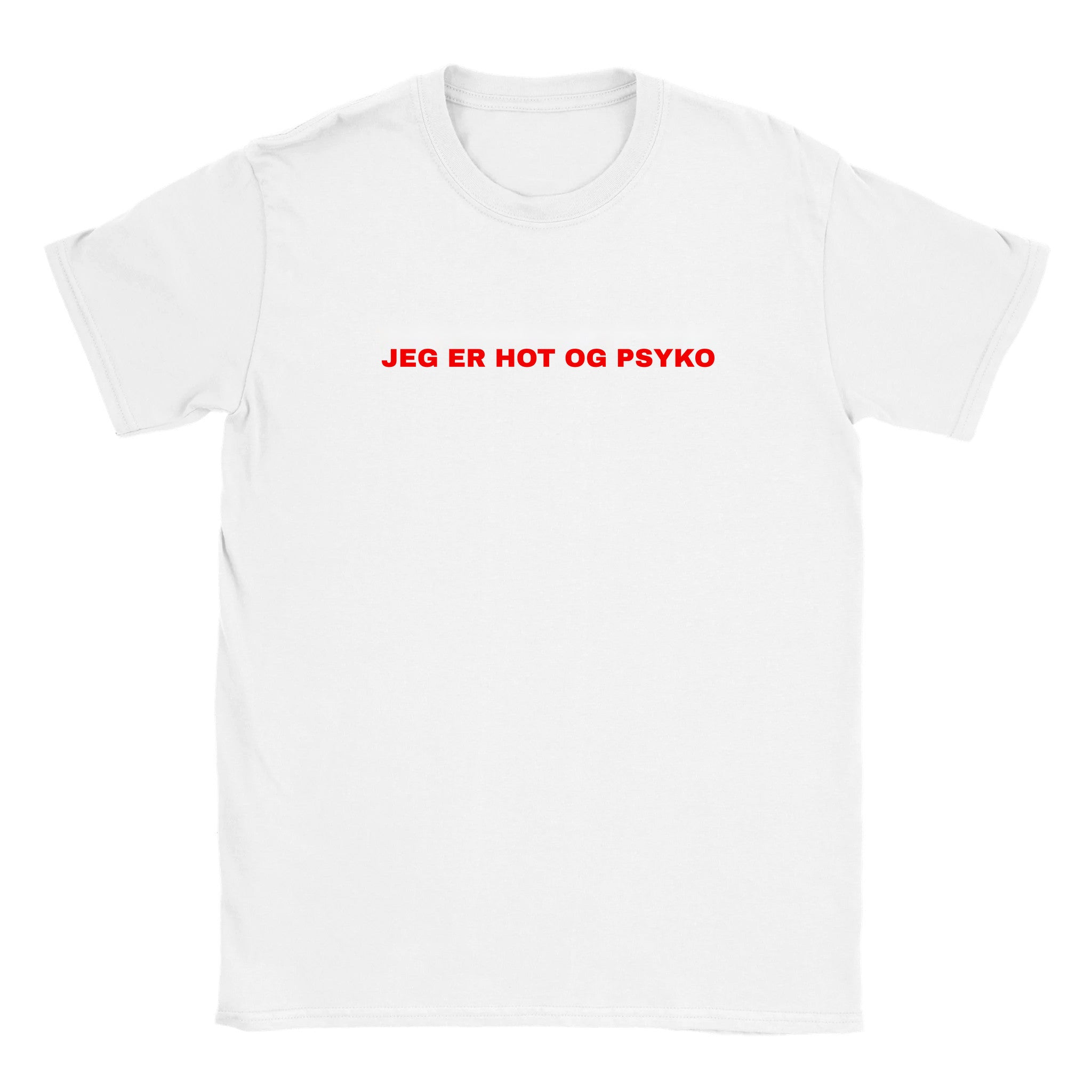 Jeg er hot og psyko - Baby tee – White