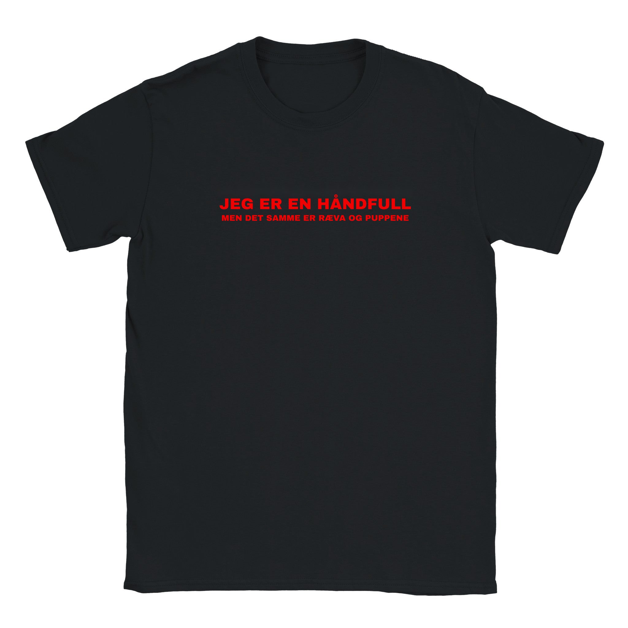 Jeg er en håndfull men det samme er ræva og puppene - Baby tee – Black