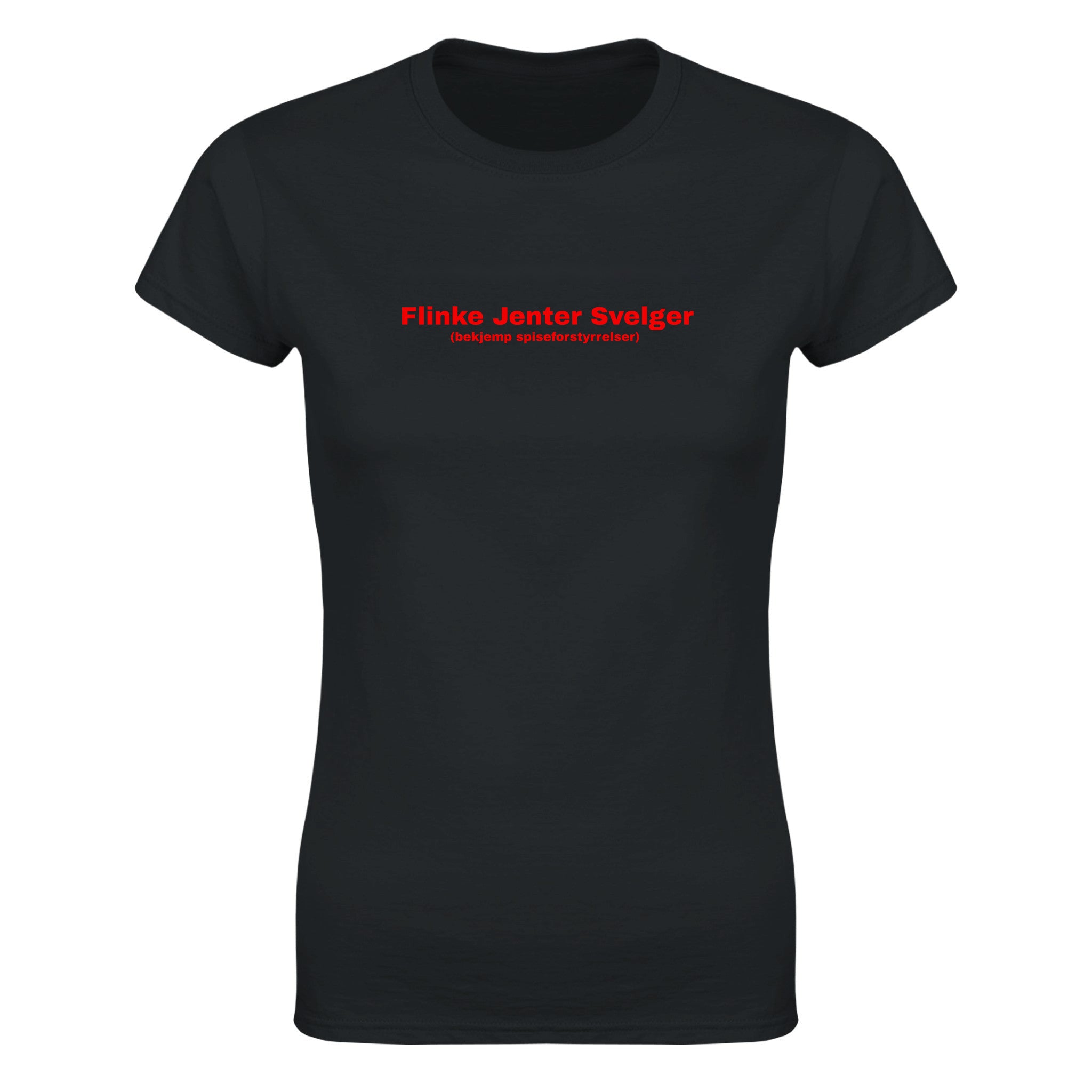 Flinke jenter svelger (bekjemp spiseforstyrrelser) - Dame t-skjorte – Black