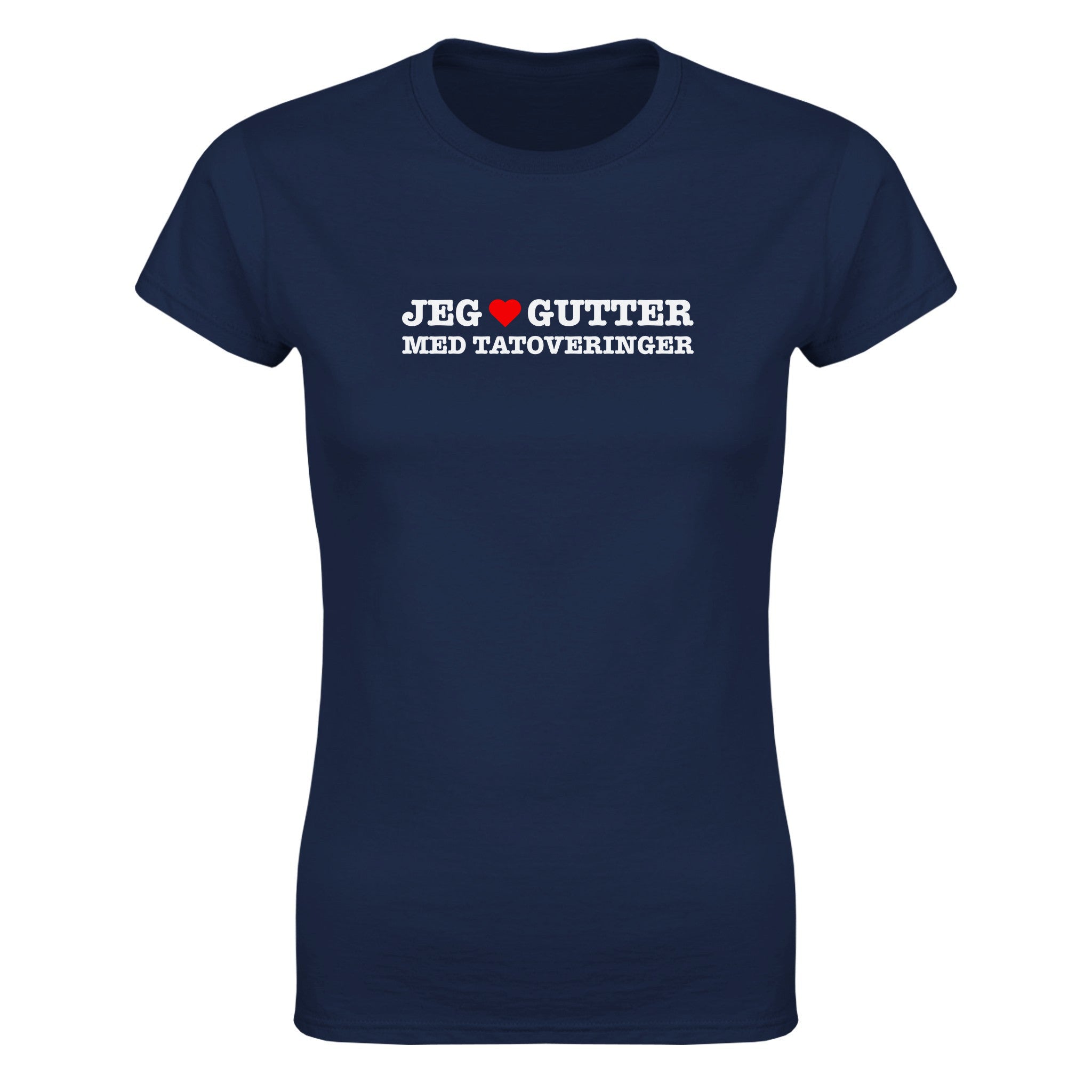 Jeg elsker gutter med tatoveringer - Dame t-skjorte – Navy