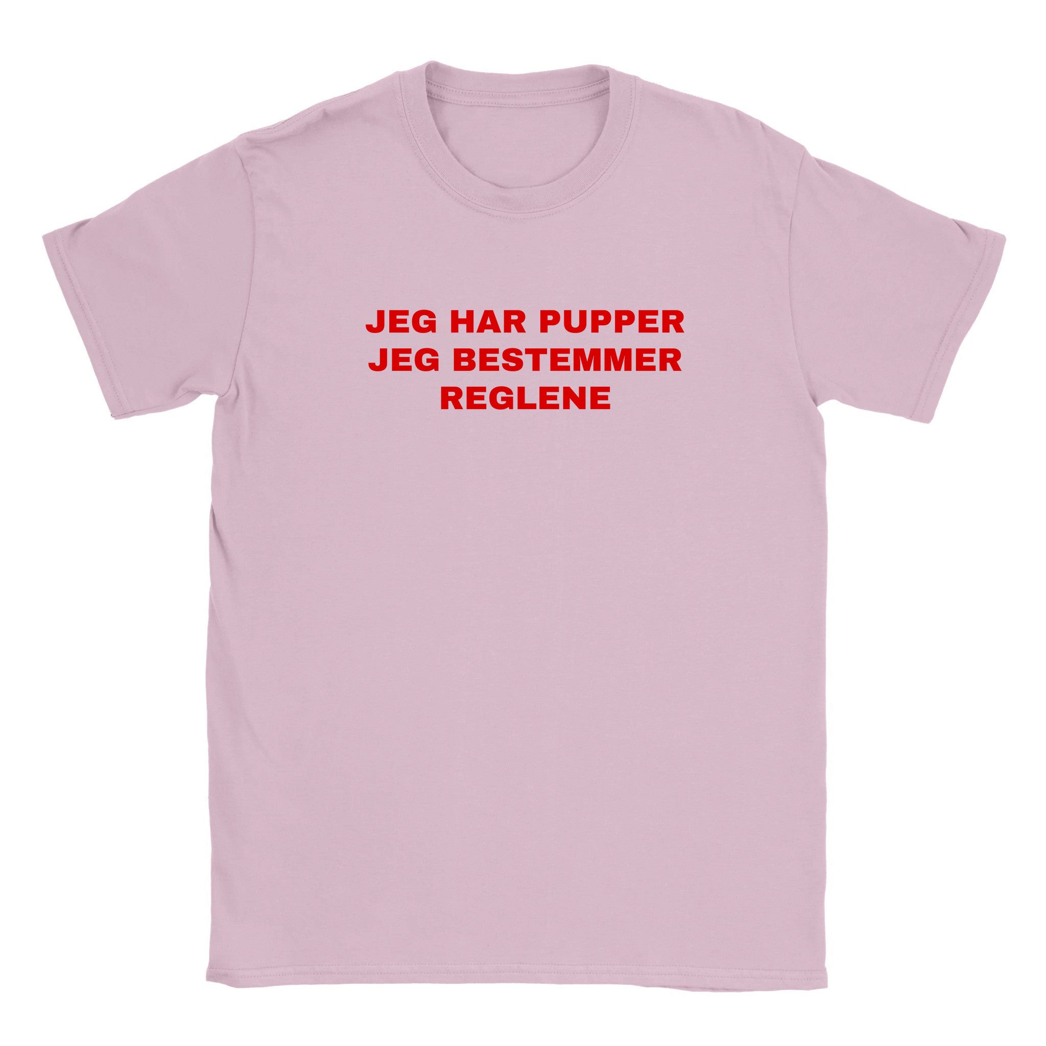 Jeg har pupper jeg bestemmer reglene - Baby tee – Light Pink