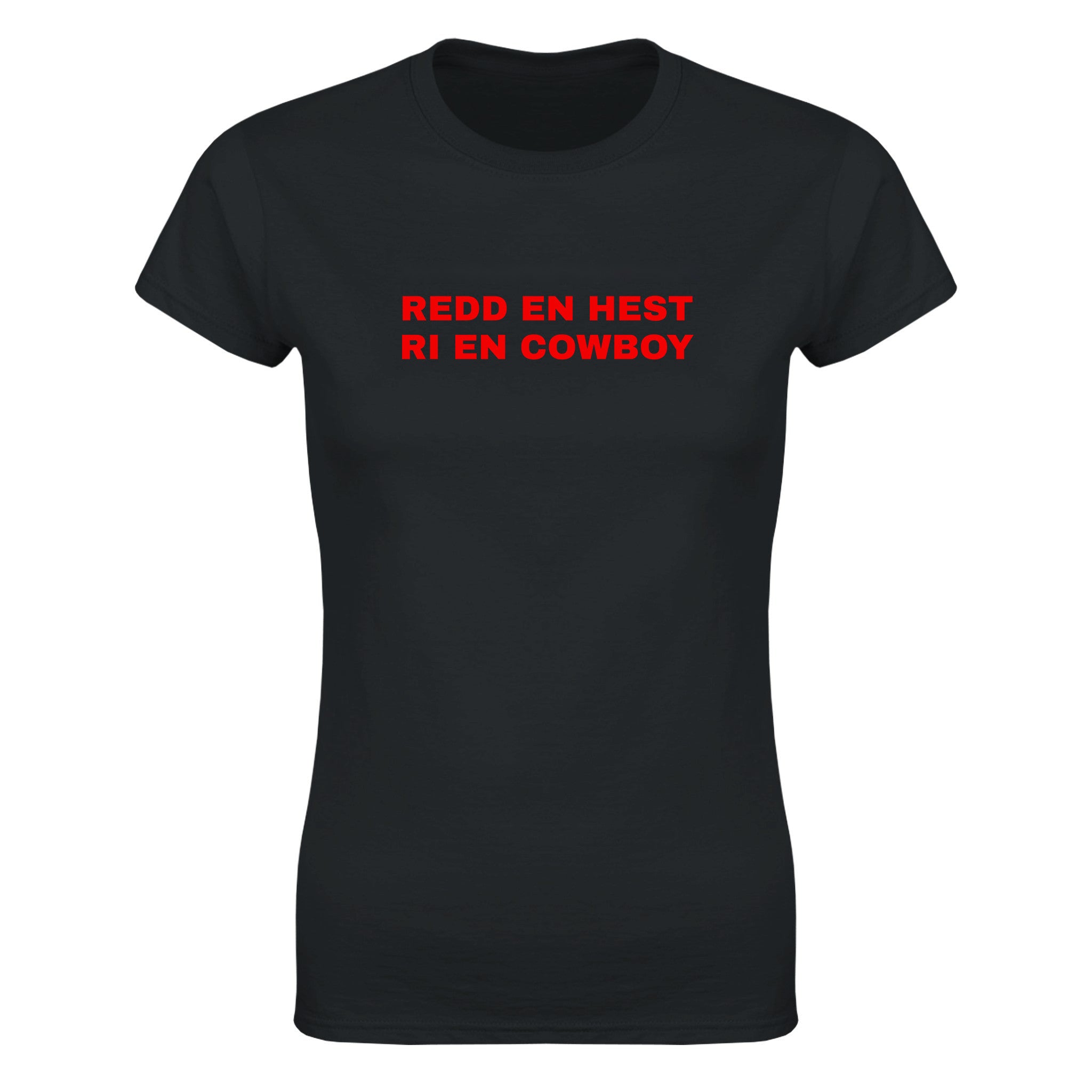 Redd en hest ri en cowboy - Dame t-skjorte – Black