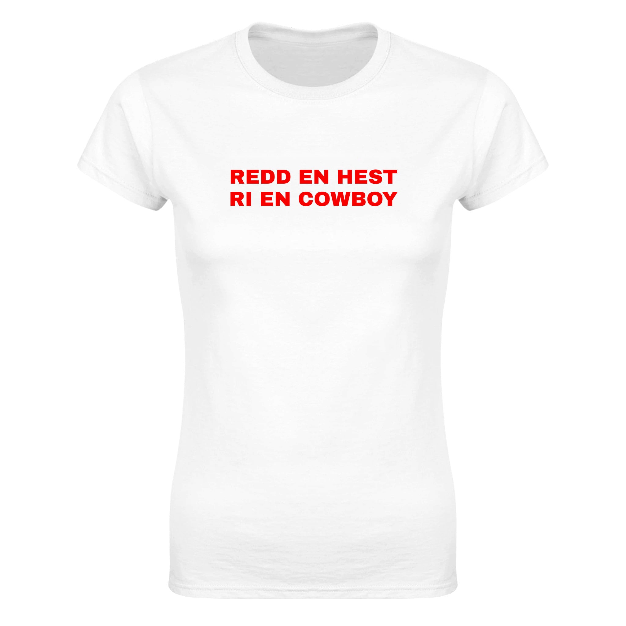 Redd en hest ri en cowboy - Dame t-skjorte – White