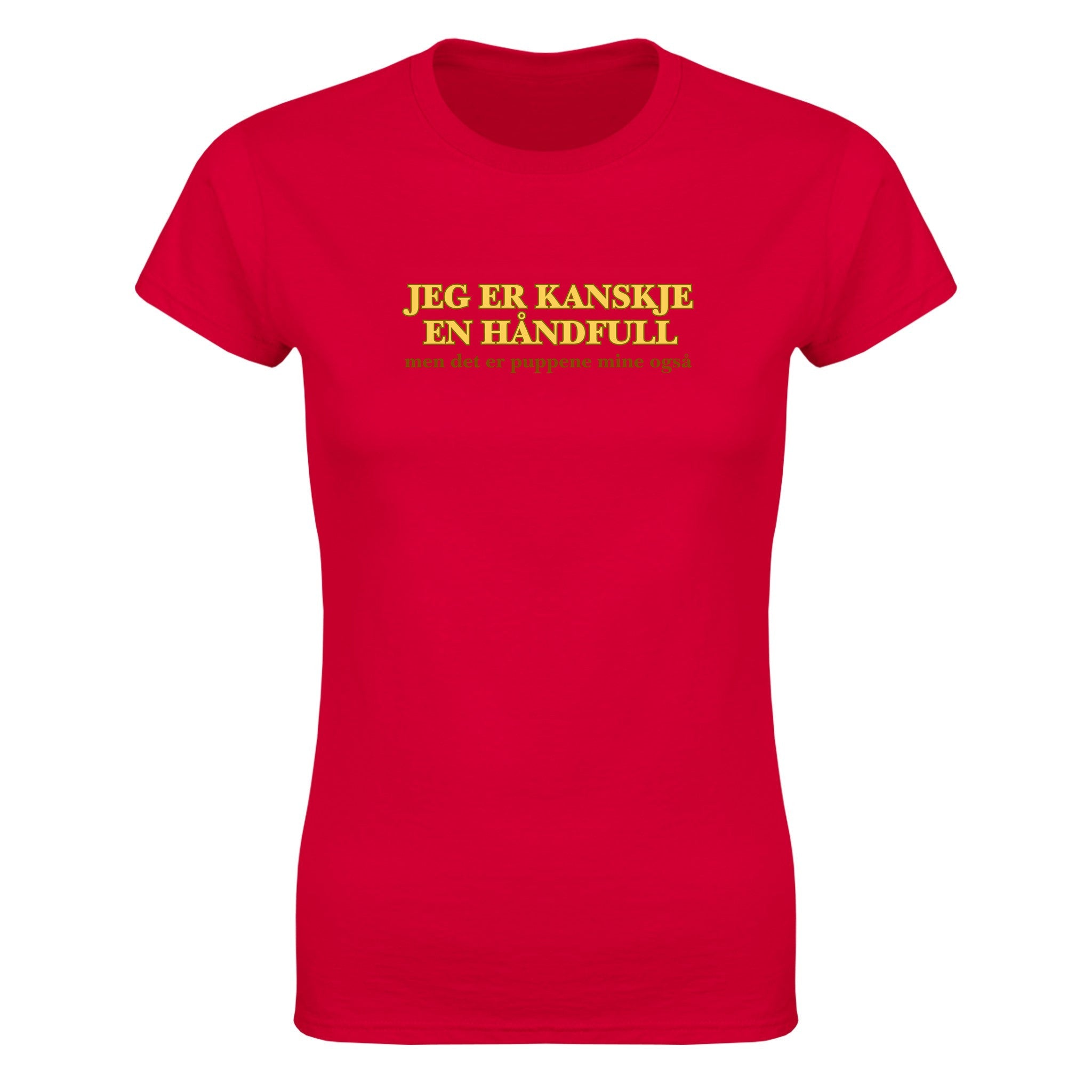Jeg er kanskje en håndfull men det er puppene mine også (design 2) - Dame t-skjorte – Red