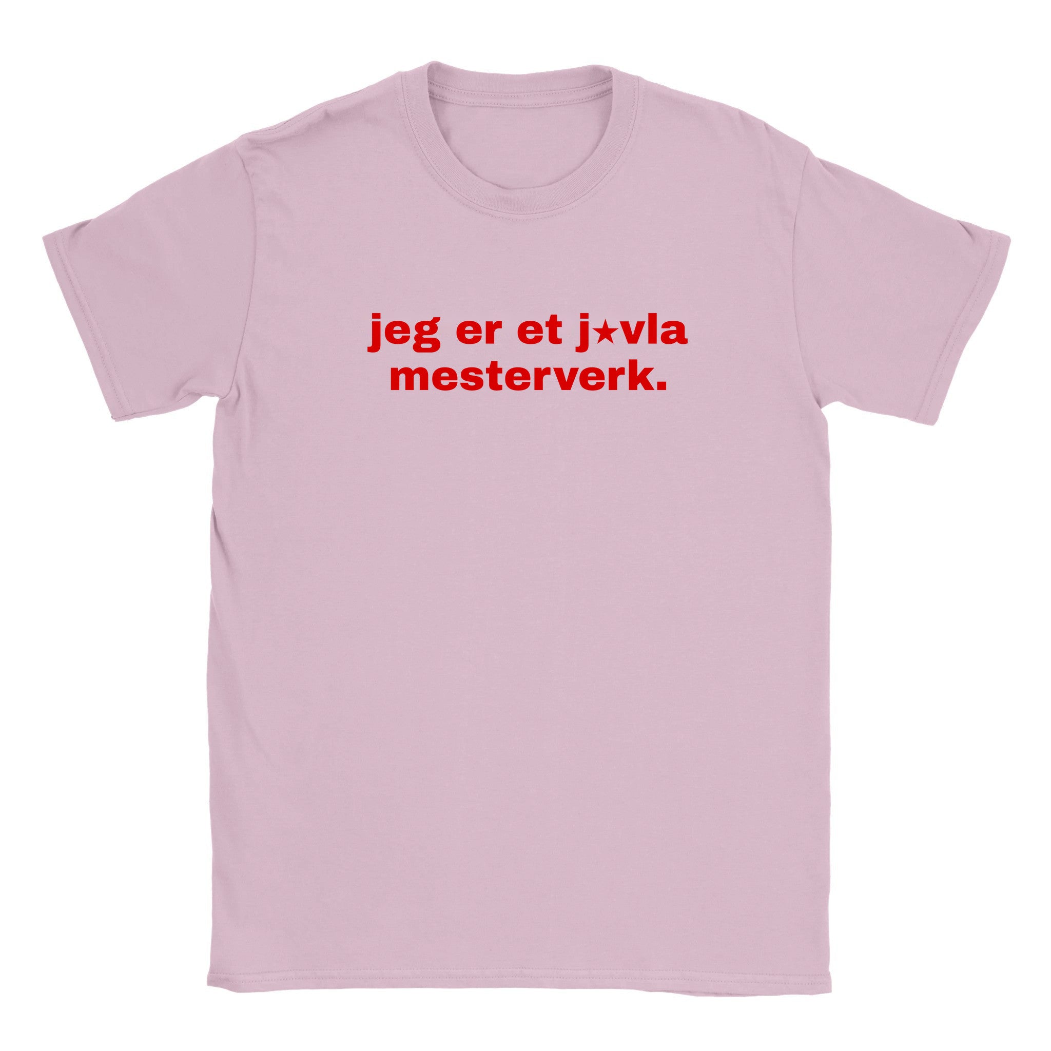 Jeg er et j vla mesterverk - Baby tee – Light Pink