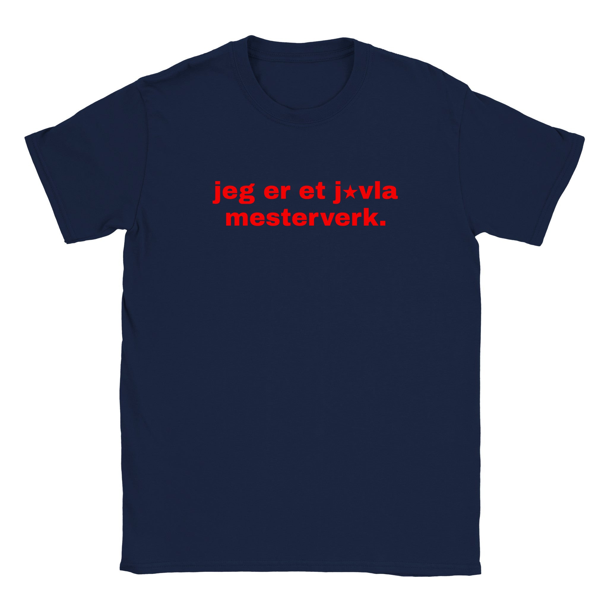 Jeg er et j vla mesterverk - Baby tee – Navy