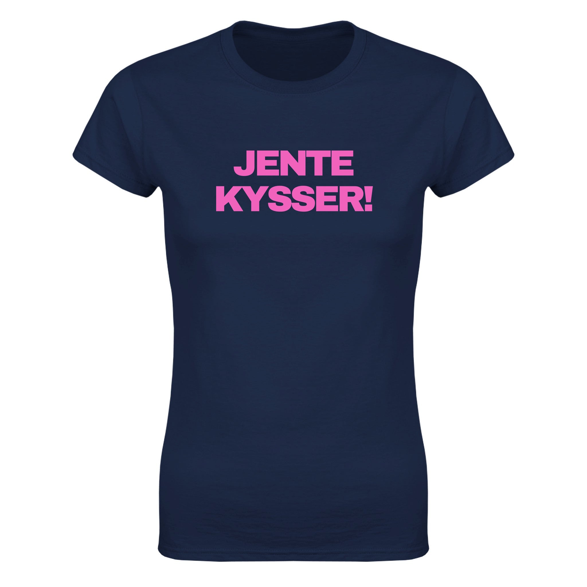 Jente kysser! - Dame t-skjorte – Navy