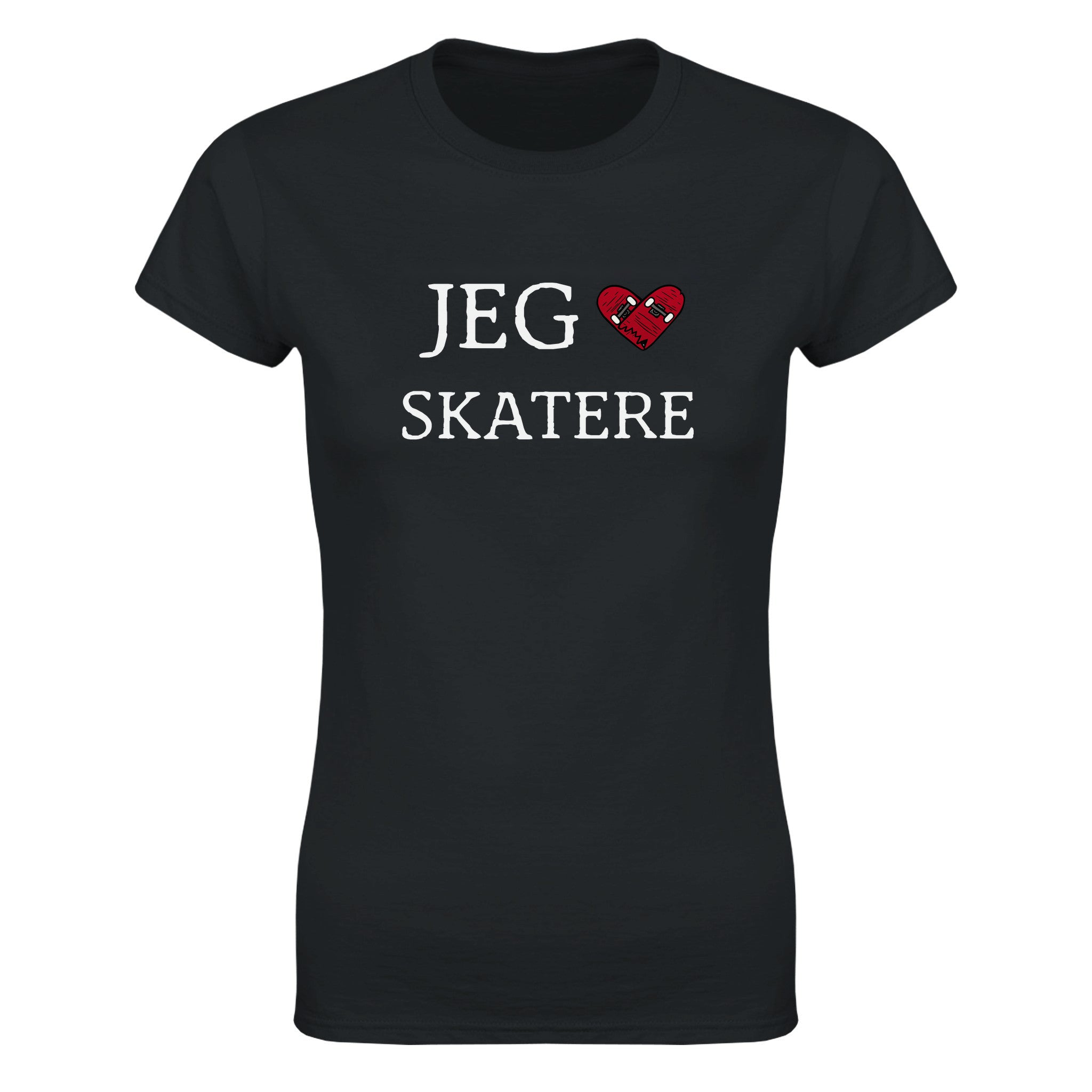 Jeg elsker skatere (design 2) - Dame t-skjorte – Black