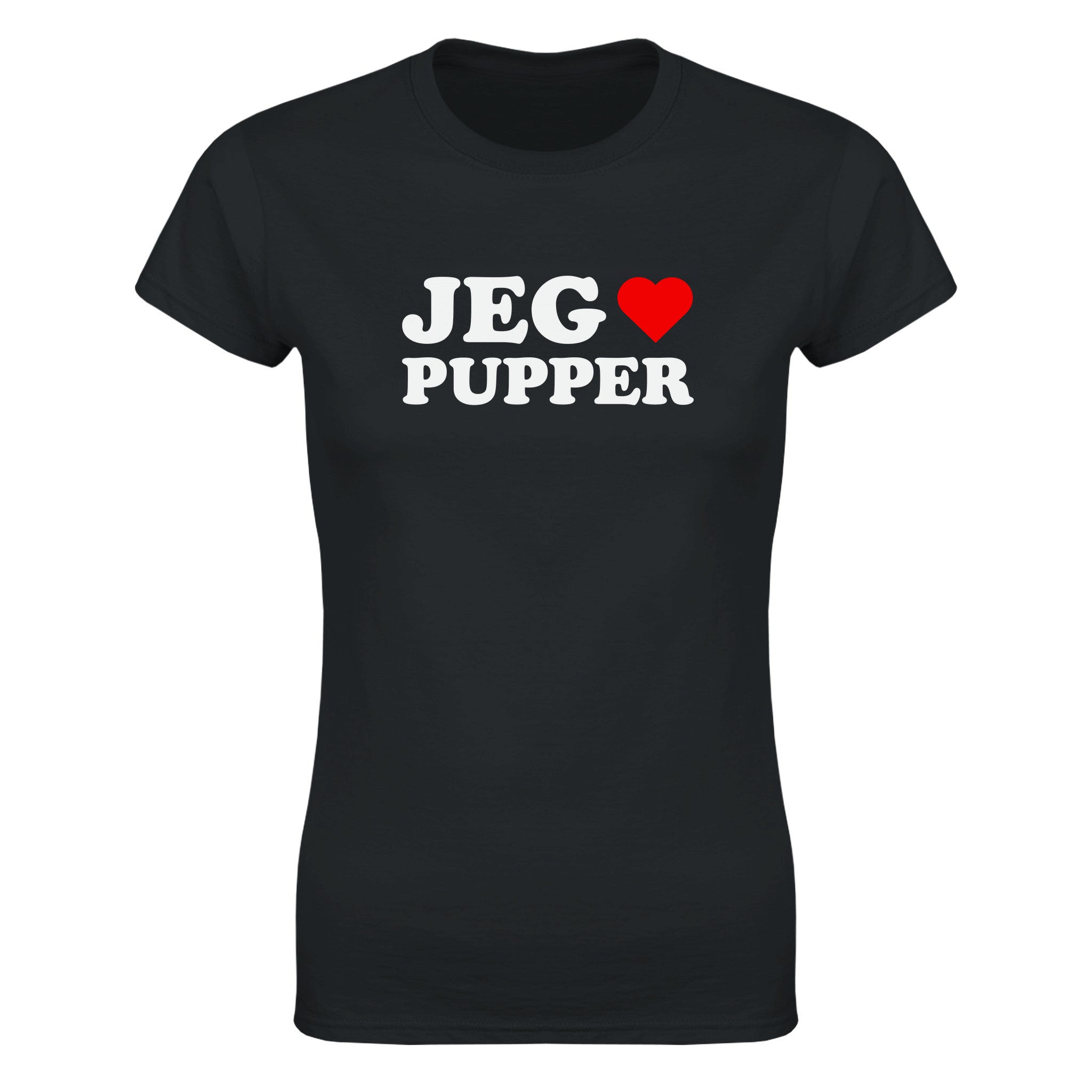 Jeg elsker pupper - Dame t-skjorte – Black