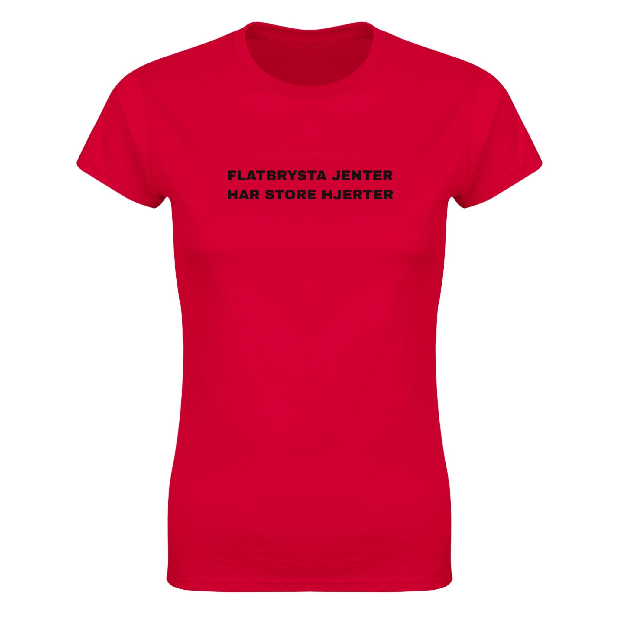 Flatbrysta jenter har store hjerter - Dame t-skjorte – Red