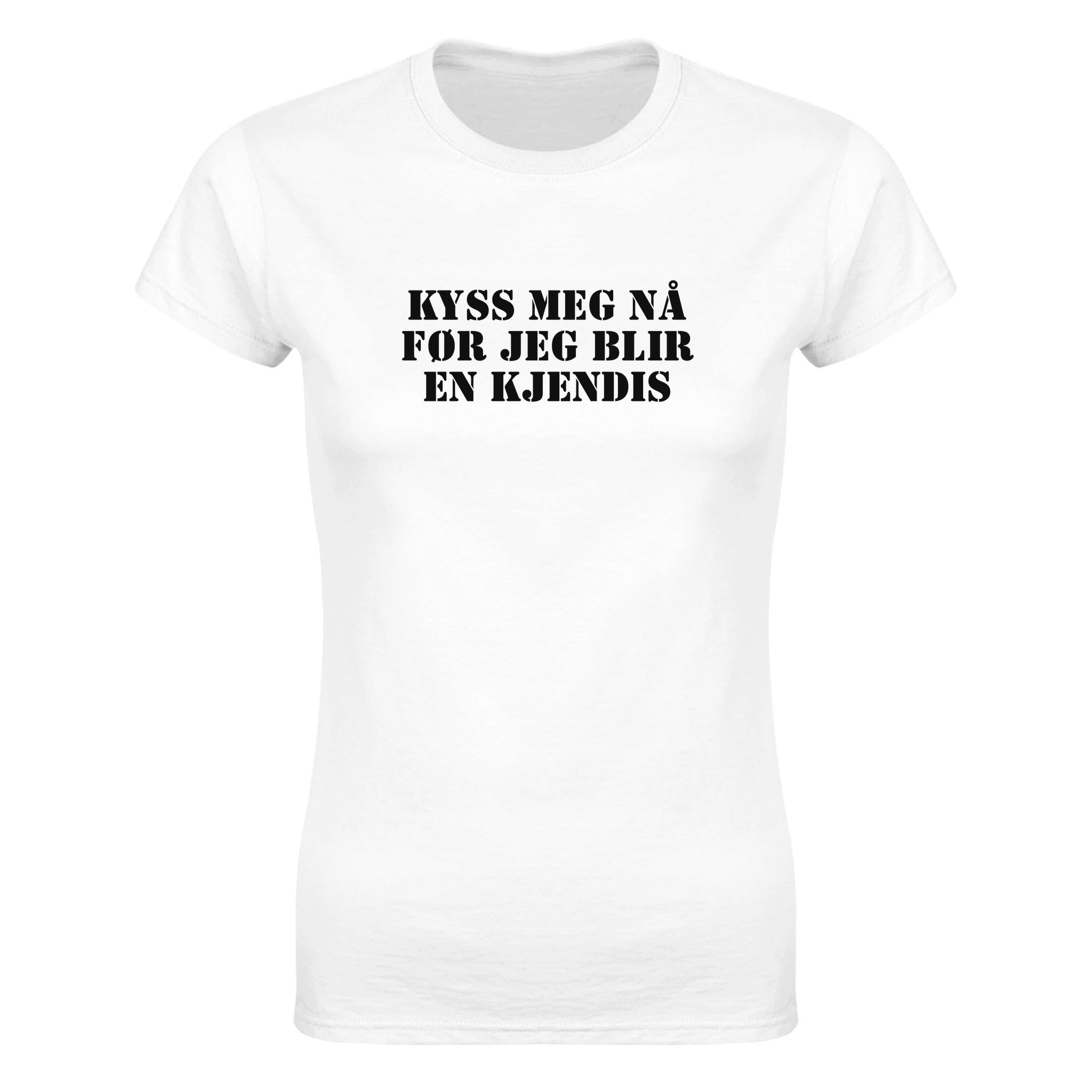 Kyss meg nå før jeg blir en kjendis - Dame t-skjorte – White