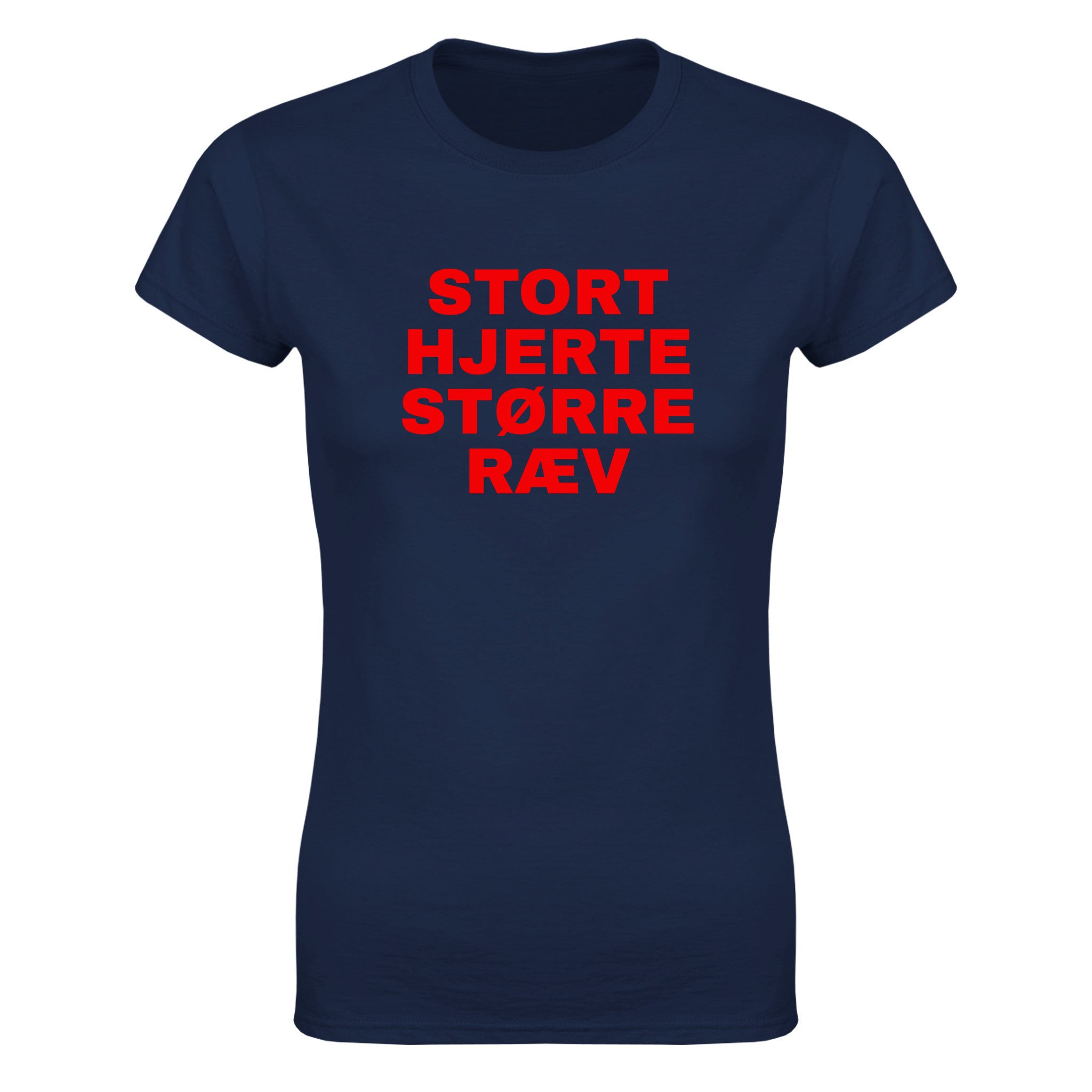 Stort hjerte større ræv - Dame t-skjorte – Navy