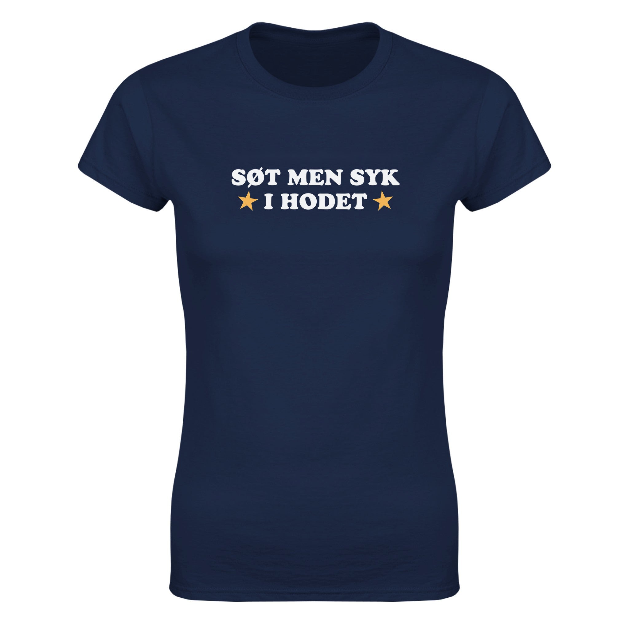 Søt men syk i hodet - Dame t-skjorte – Navy