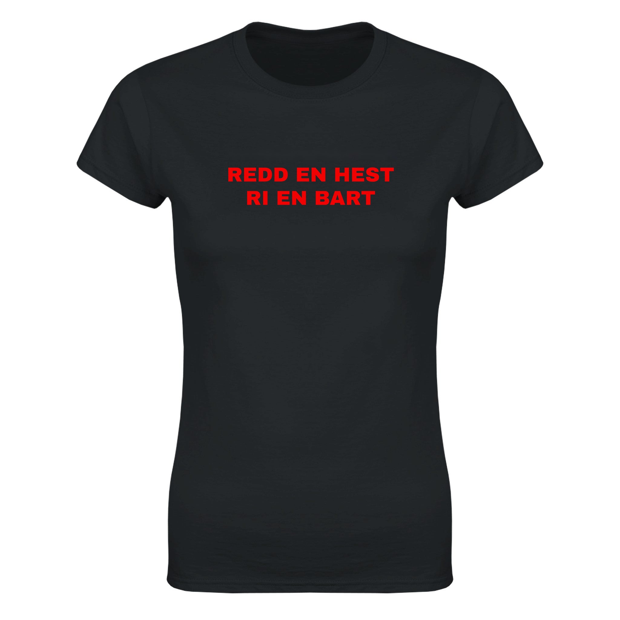 Redd en hest ri en bart (design 3) - Dame t-skjorte – Black