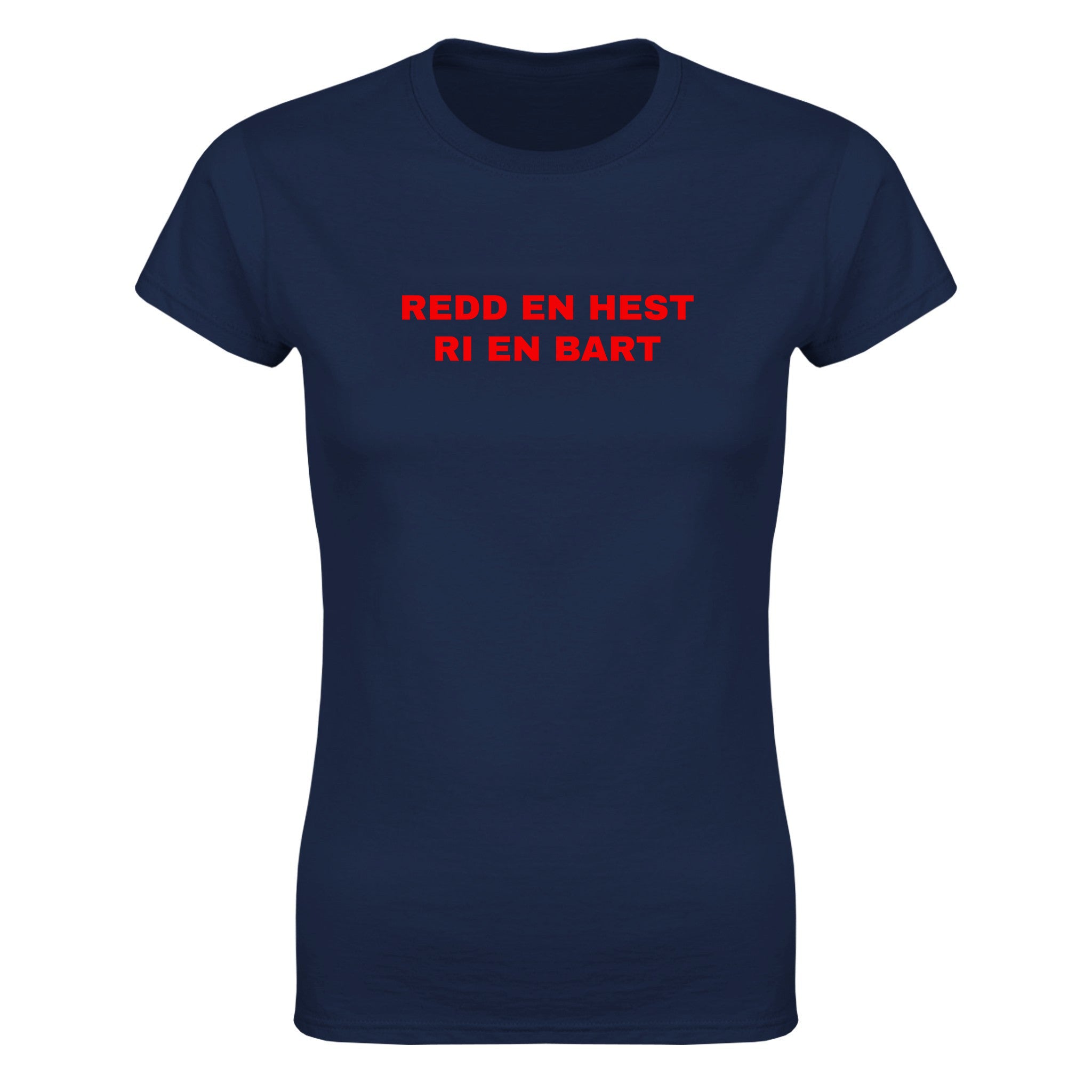 Redd en hest ri en bart (design 3) - Dame t-skjorte – Navy