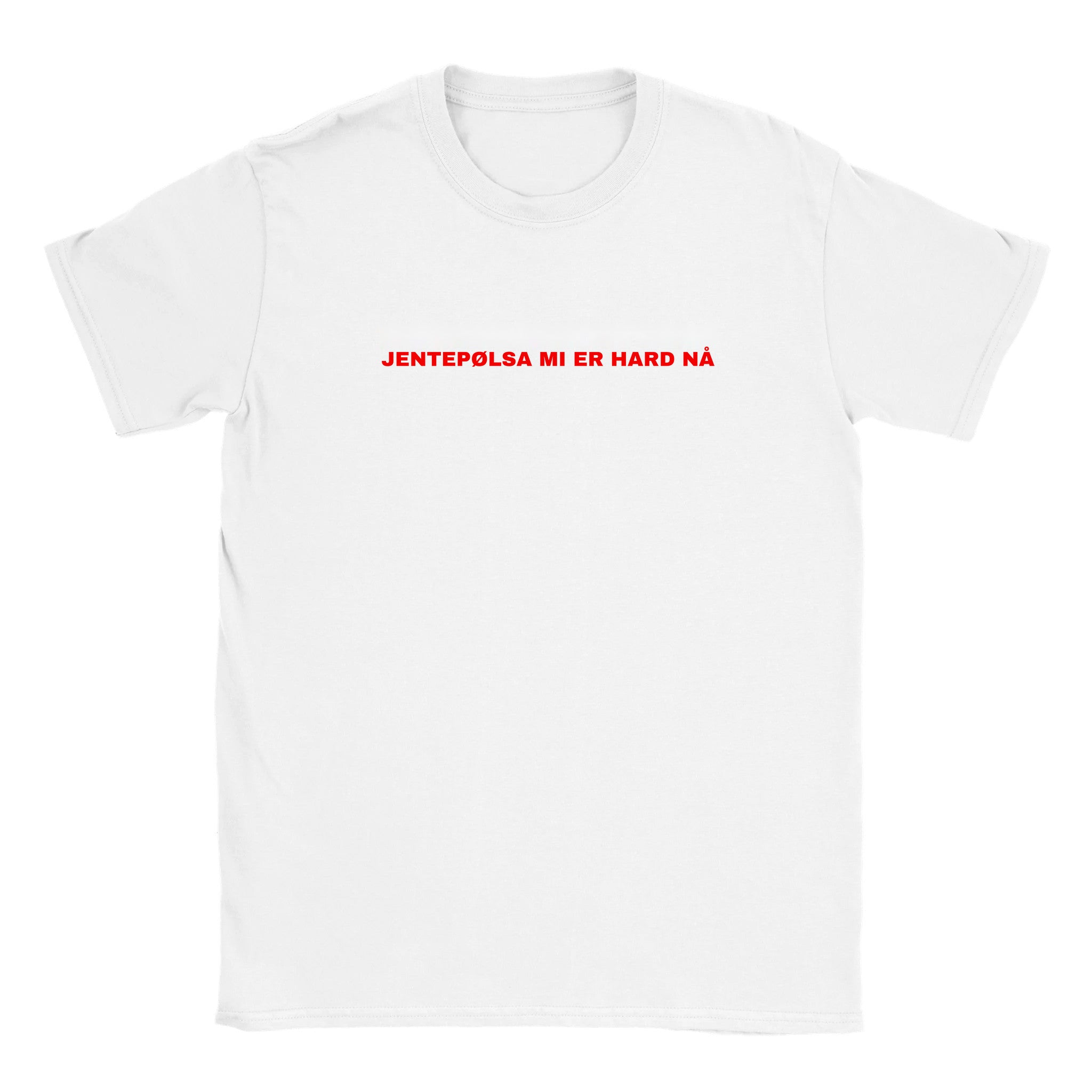 Jentepølsa mi er hard nå - Baby tee – White