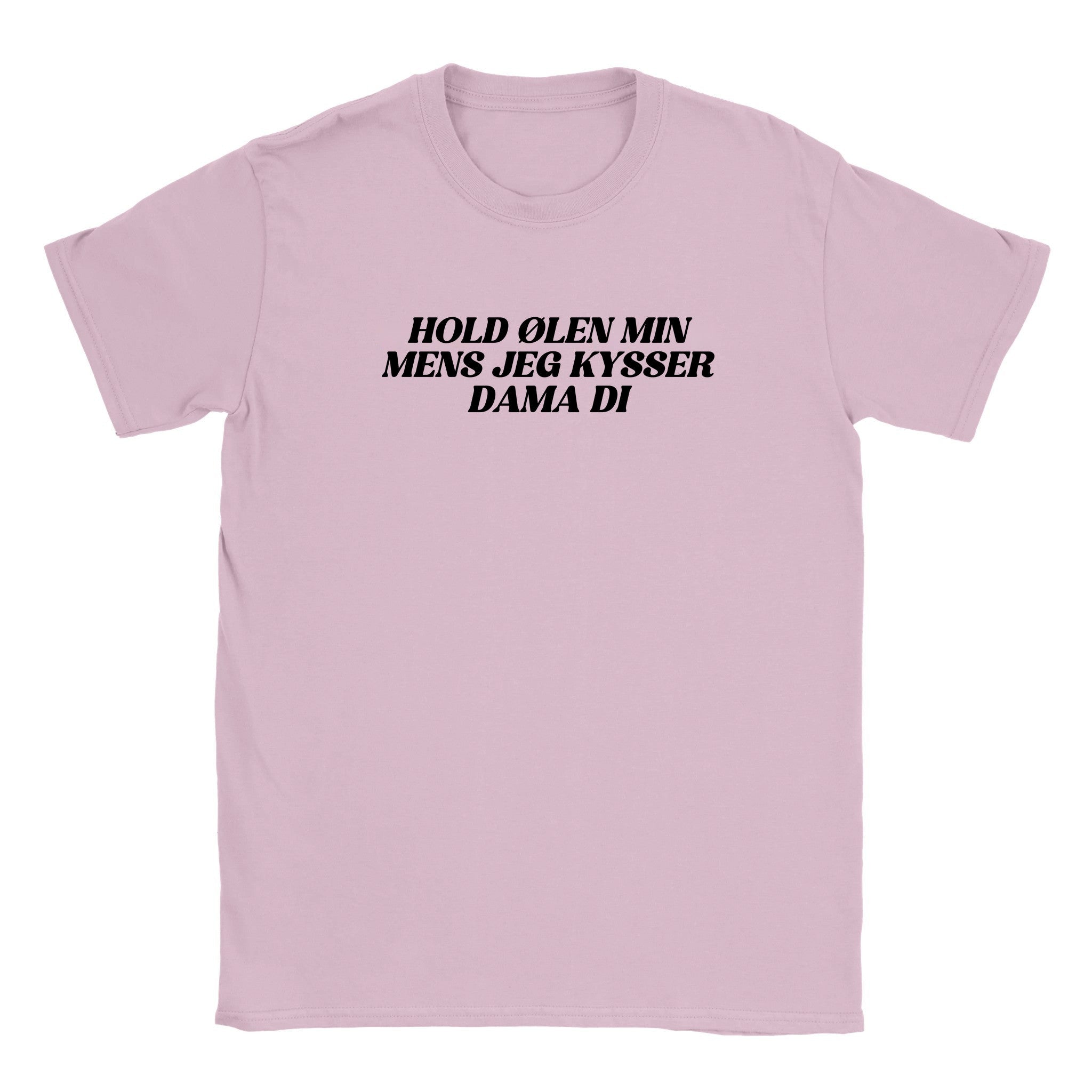 Hold ølen min mens jeg kysser dama di - Baby tee – Light Pink