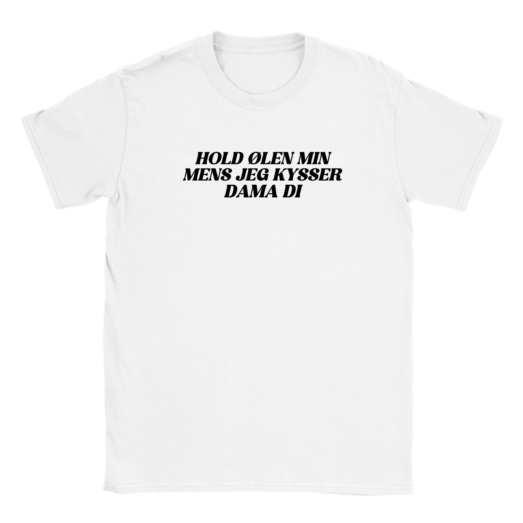 Hold ølen min mens jeg kysser dama di - Baby tee – White