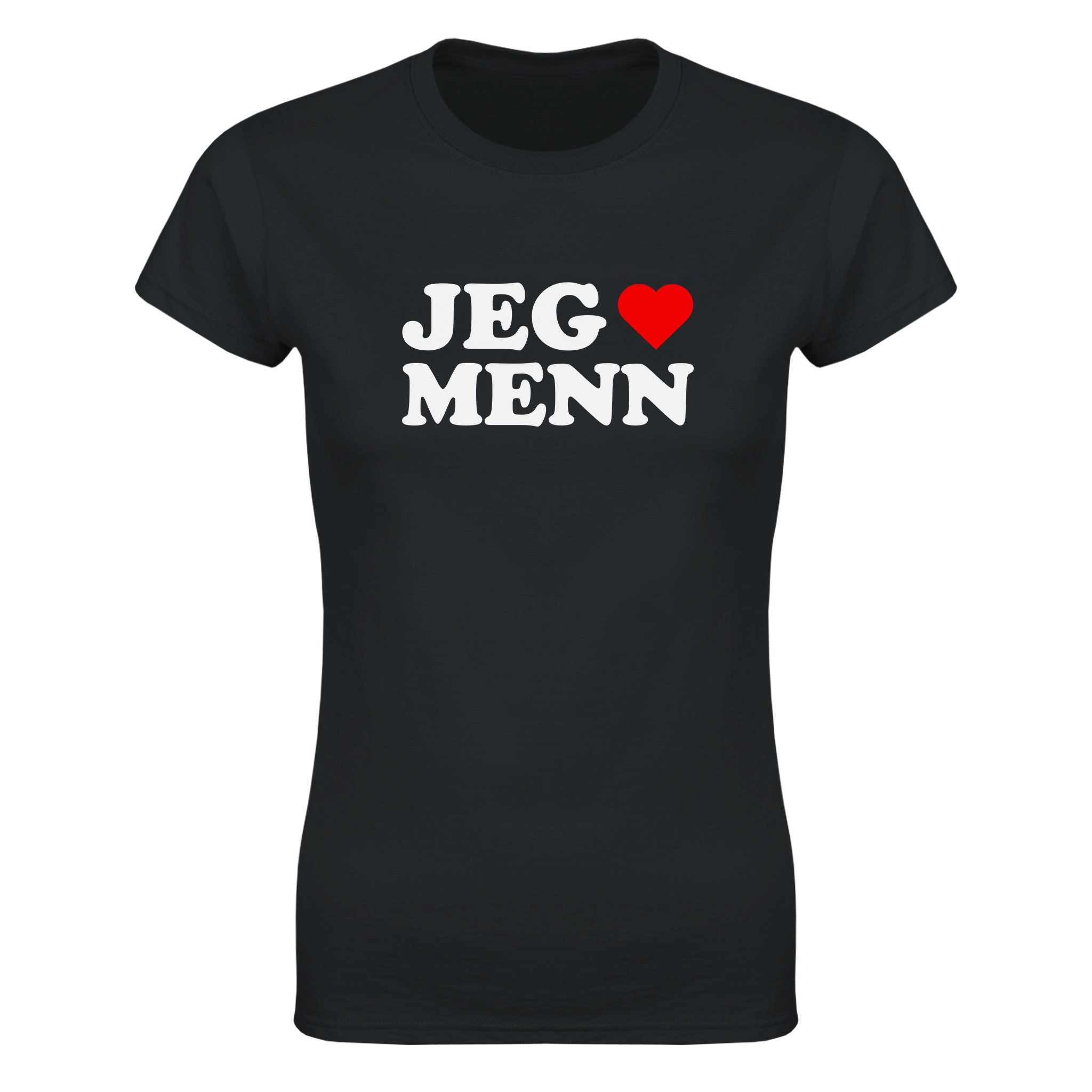 Jeg elsker menn - Dame t-skjorte – Black