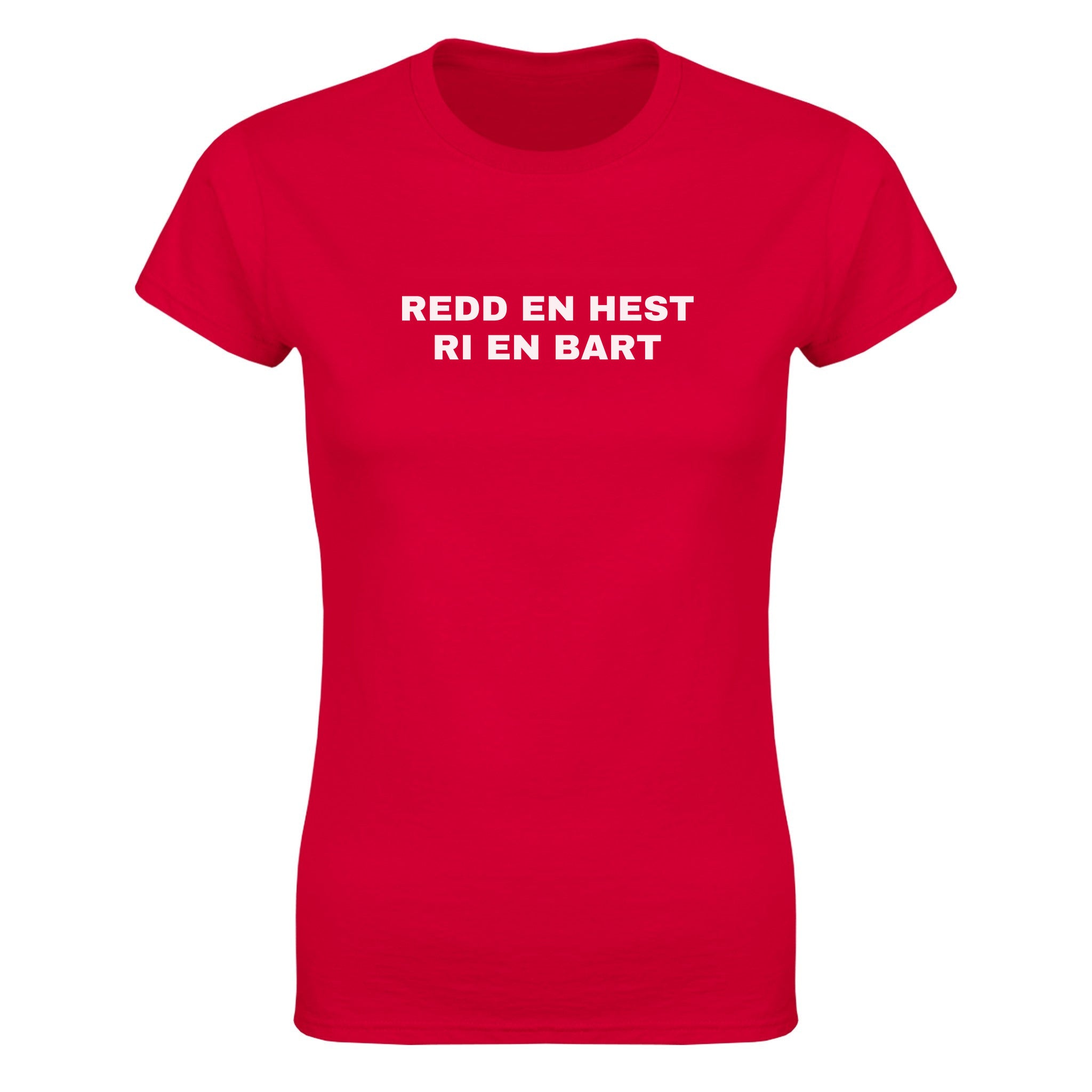 Redd en hest ri en bart (design 2) - Dame t-skjorte – Red