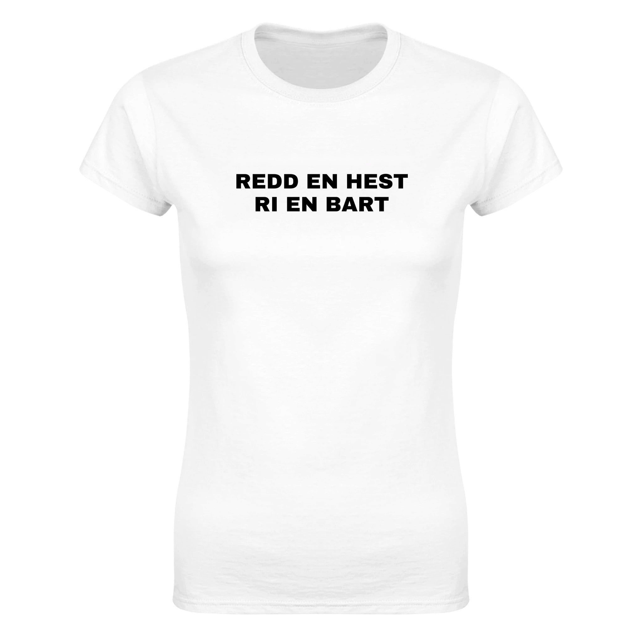 Redd en hest ri en bart (design 2) - Dame t-skjorte – White
