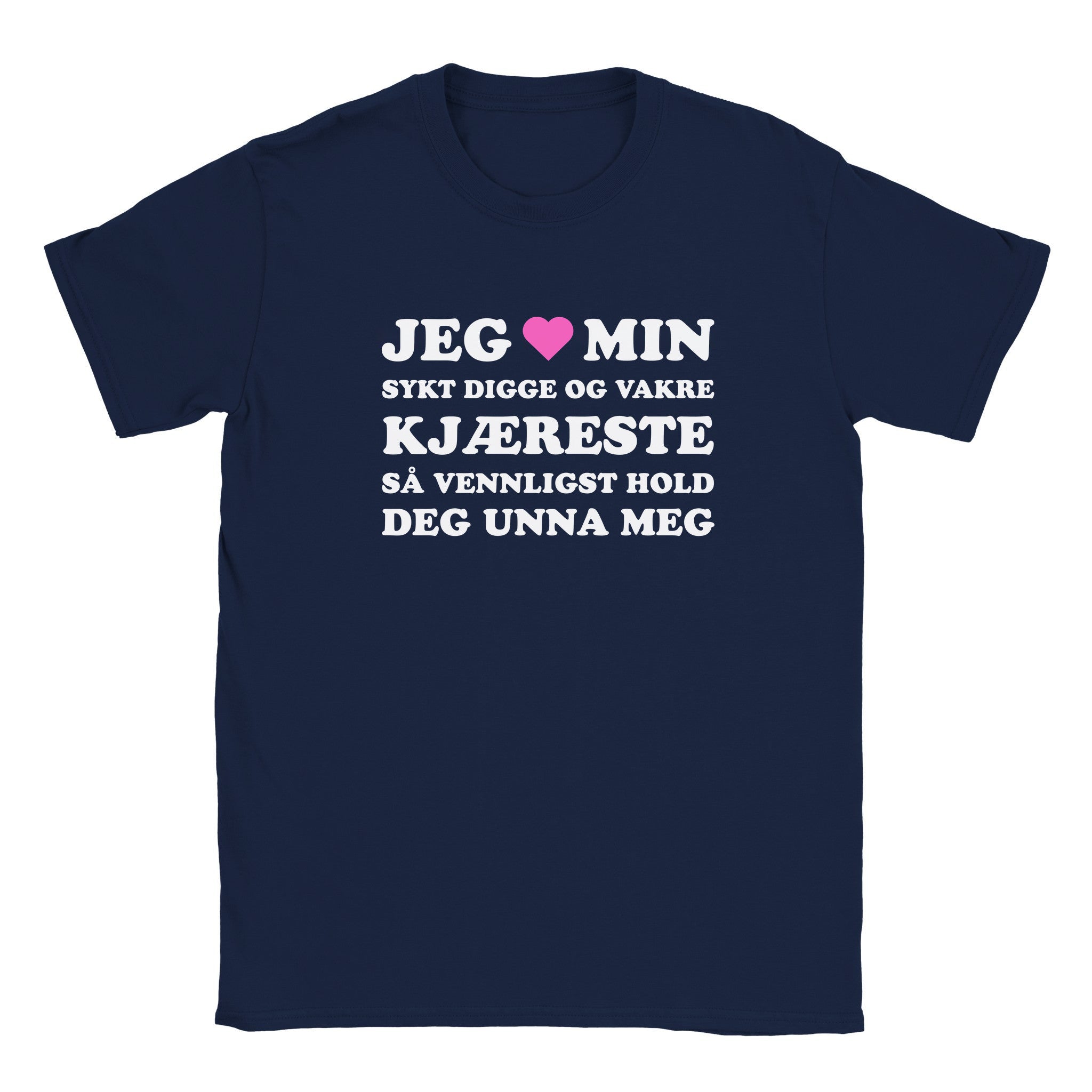 Jeg elsker min sykt digge og vakre kjæreste så vennligst hold deg unna meg - Baby tee – Navy
