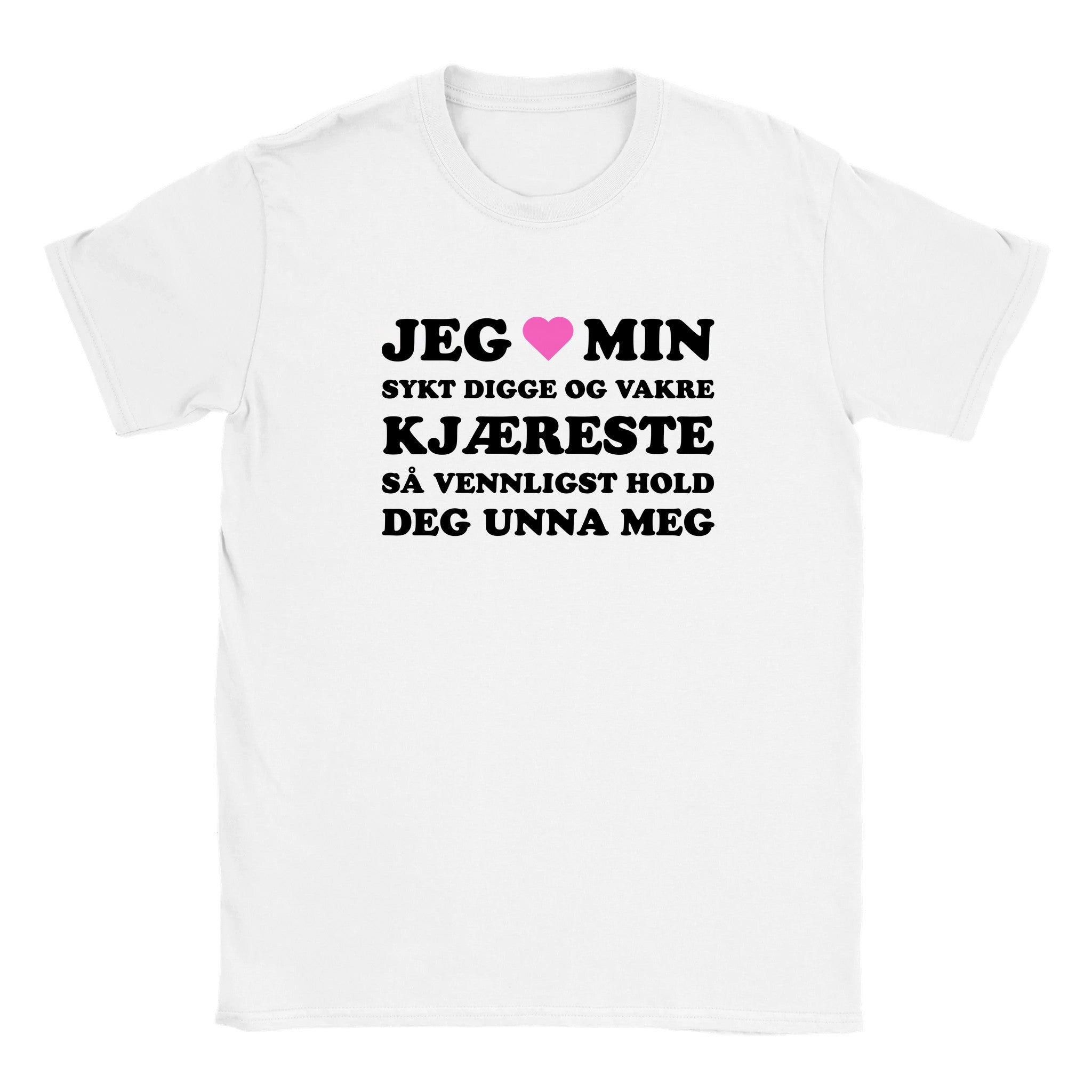 Jeg elsker min sykt digge og vakre kjæreste så vennligst hold deg unna meg - Baby tee – White